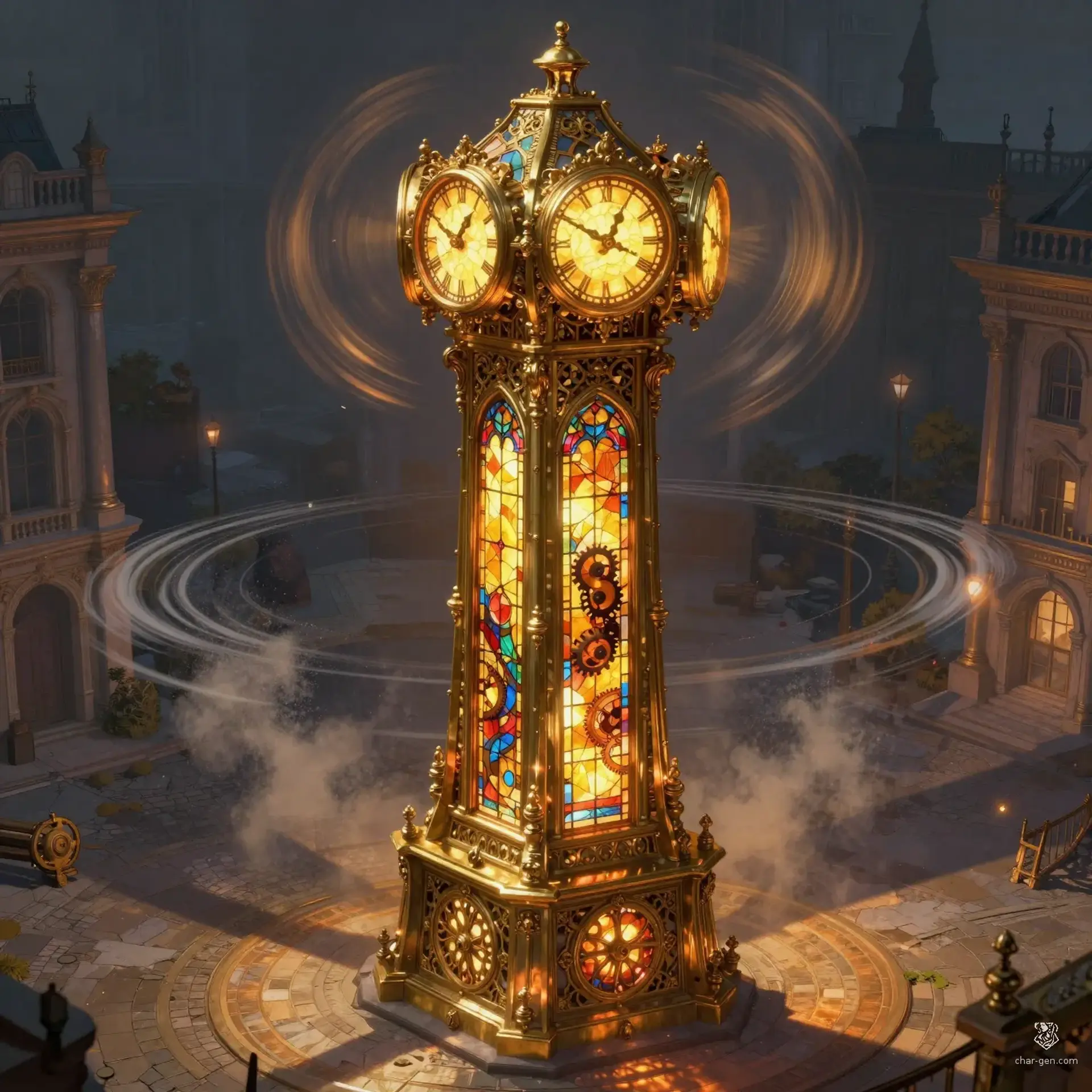 The Unstable Chronometer Pillar - AI-generated fantasy Hazard