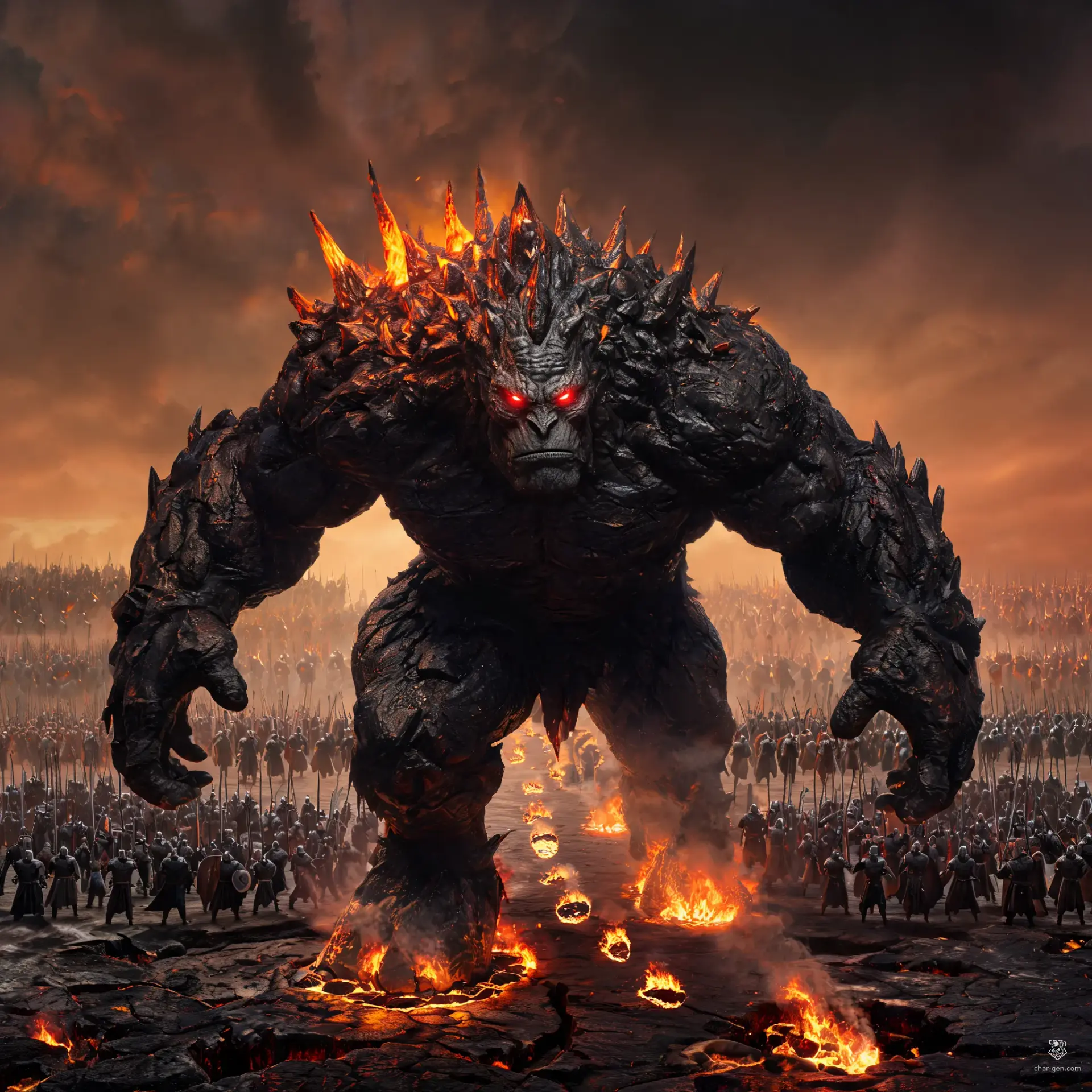 Crater Titan, the Starless Executioner - AI-generated fantasy Monster