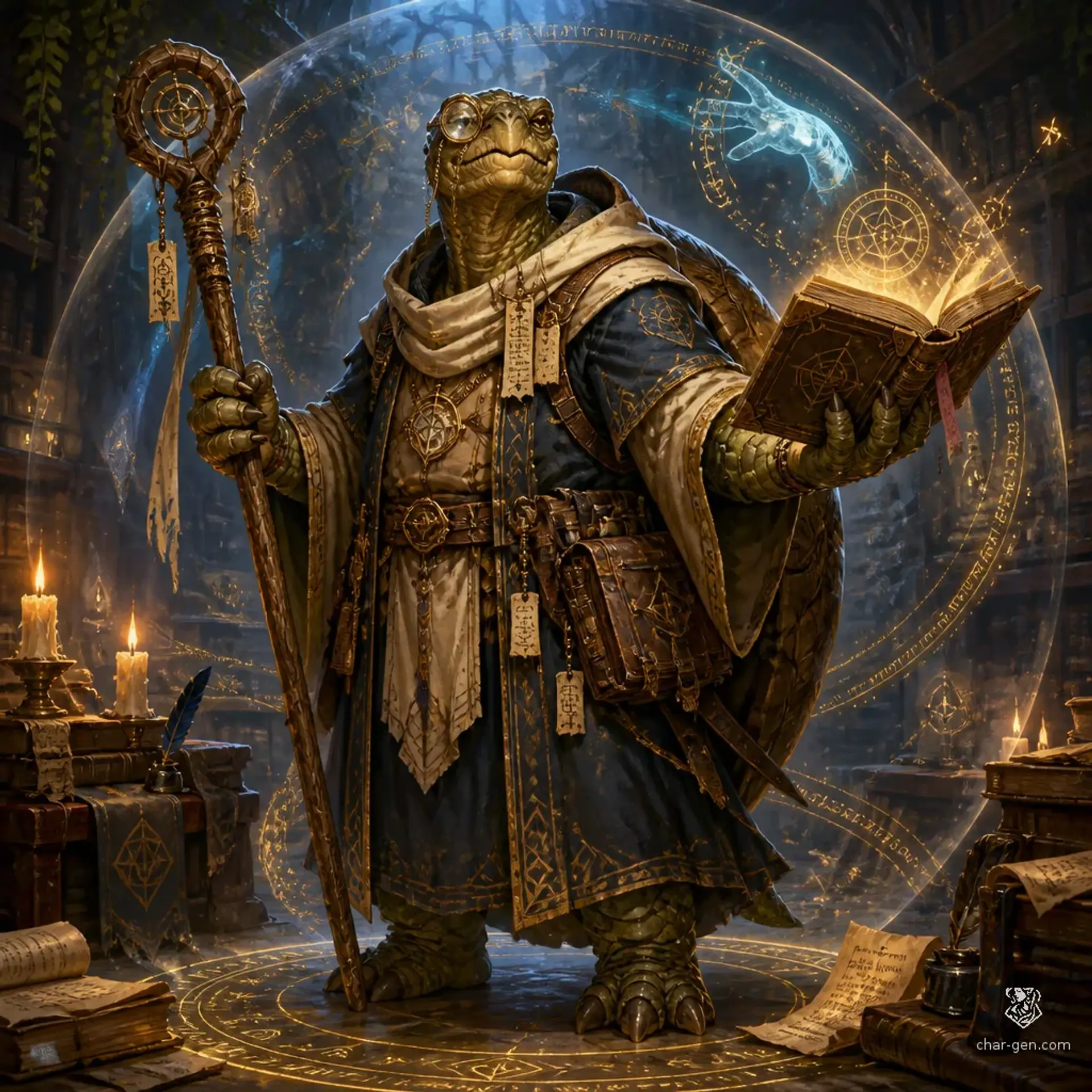 The Illuminated Sage - AI-generated fantasy Character