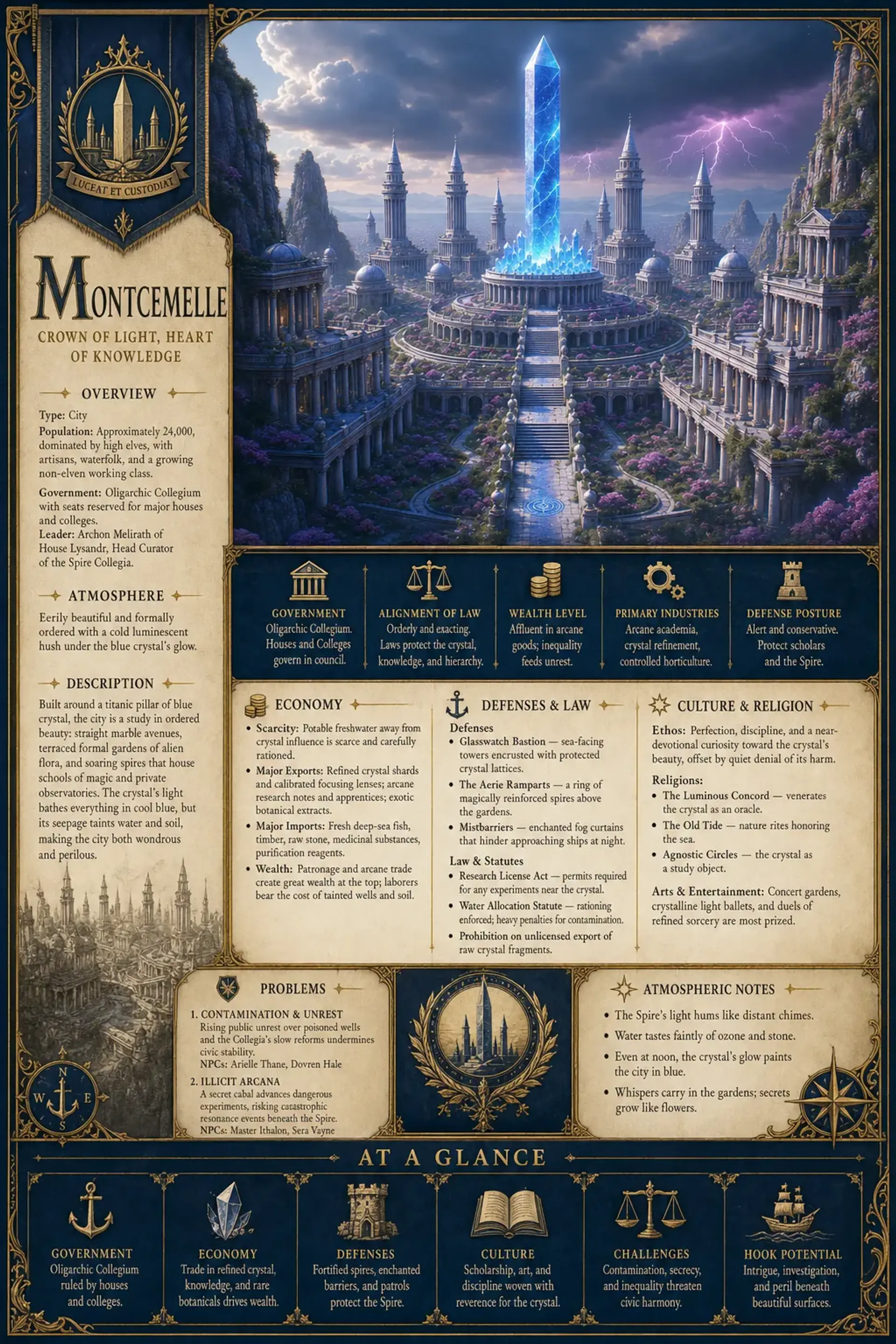 MONTCEMELLE - AI-generated fantasy Settlement