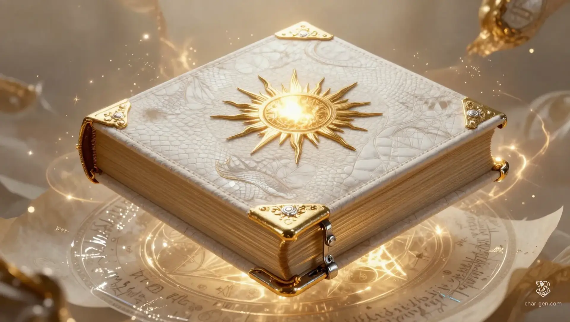 The Codex of the Unfettered Sun - AI-generated fantasy Spellbook