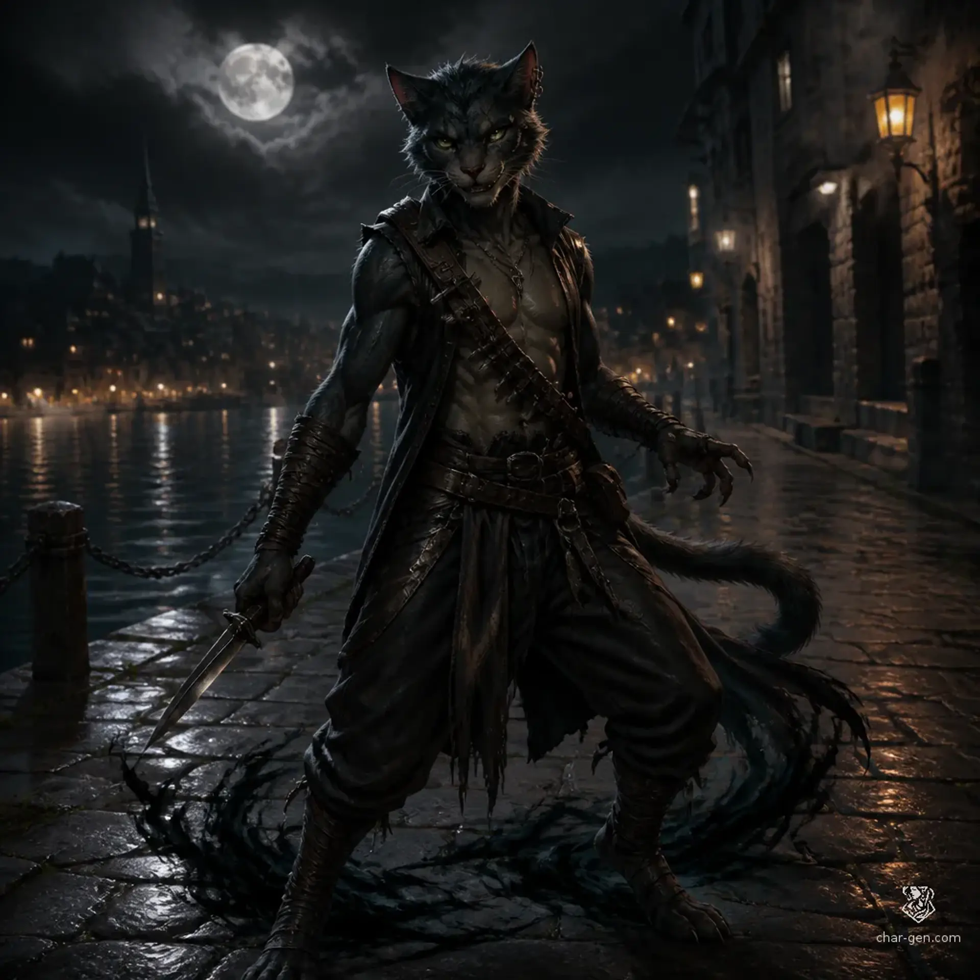 Stars on the River - AI-generated fantasy Character