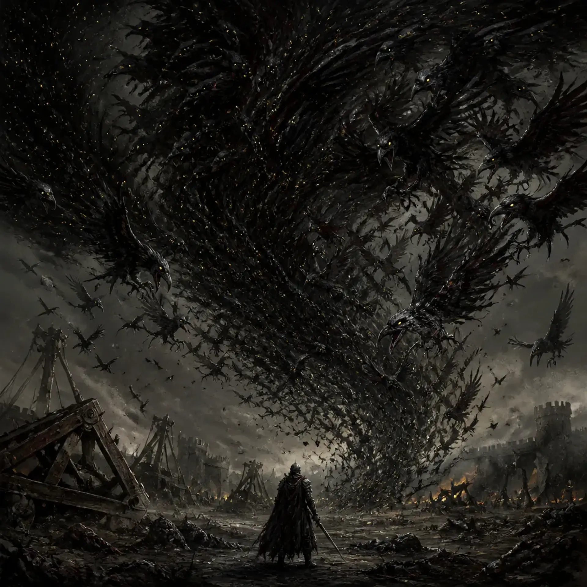 Carrion-Shrike Swarm - AI-generated fantasy Monster