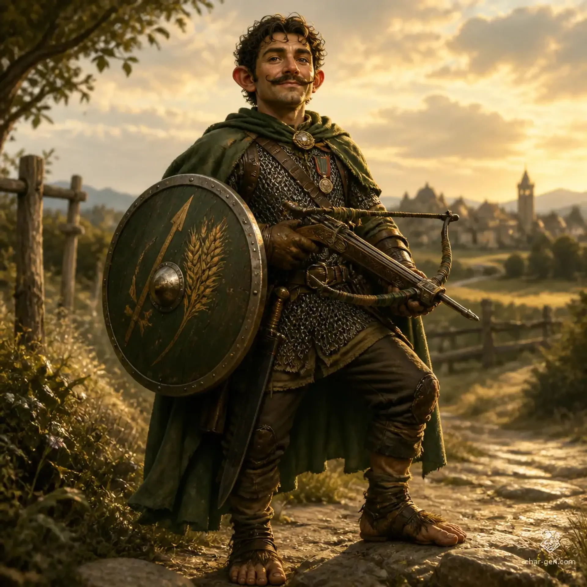Sir Reginald "Trickshot" Owlinfeather - AI-generated fantasy Character