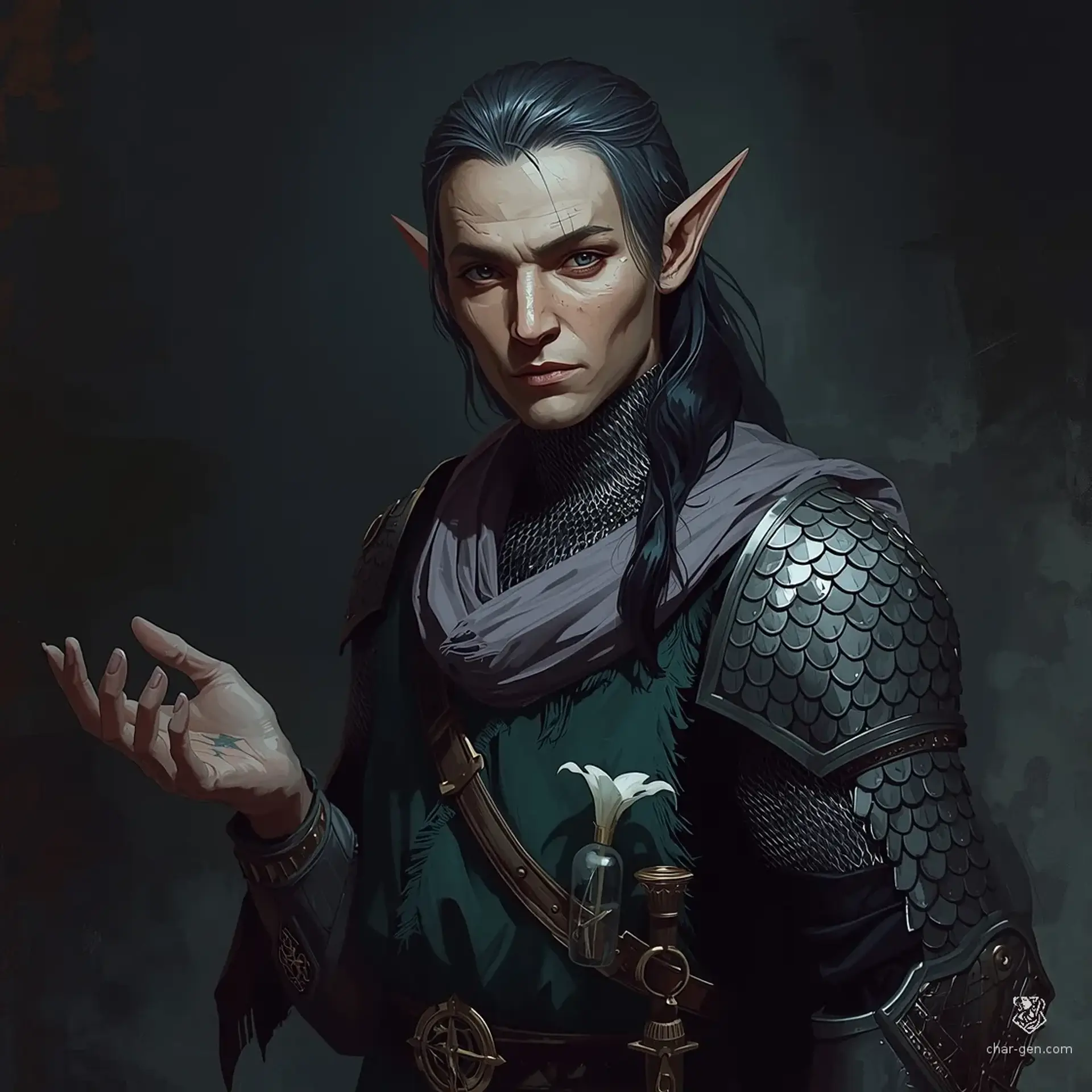 Vaelen of the Silver Thistle - AI-generated fantasy NPC