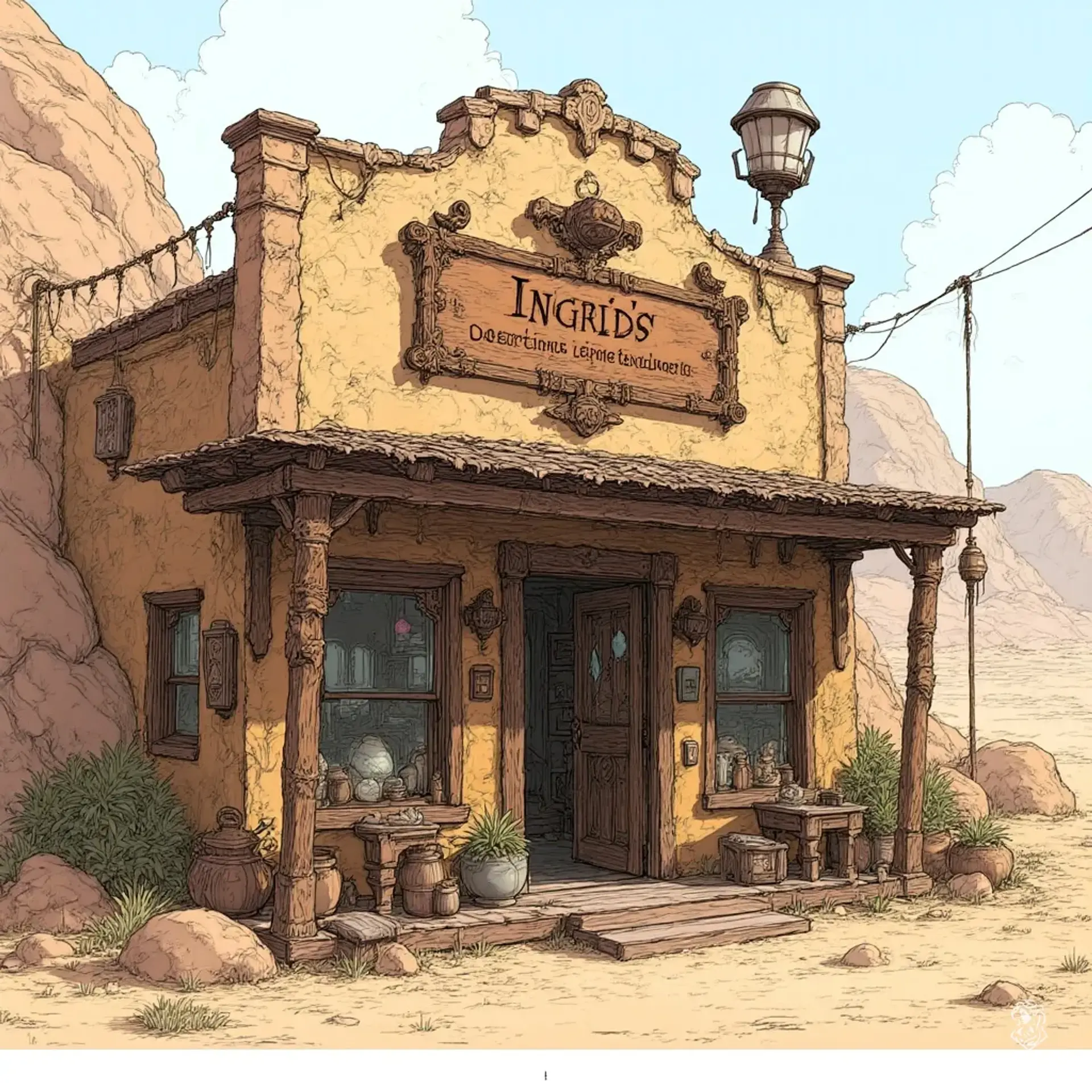 Ingrid's Desert Menagerie - AI-generated fantasy Shop