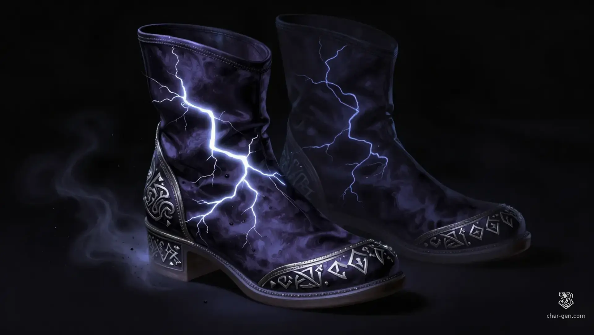 Boots of the Umbral Tempest - AI-generated fantasy Magic Item