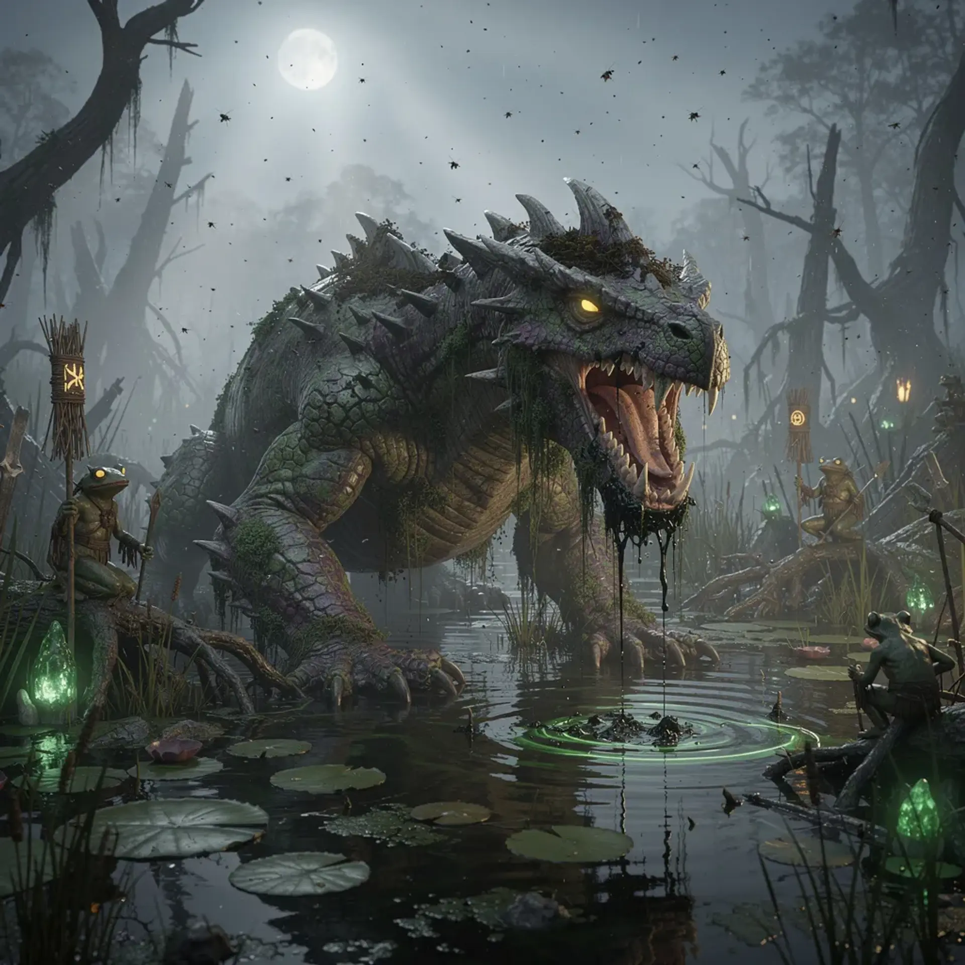 Bablop, Swamp Sovereign - AI-generated fantasy Monster