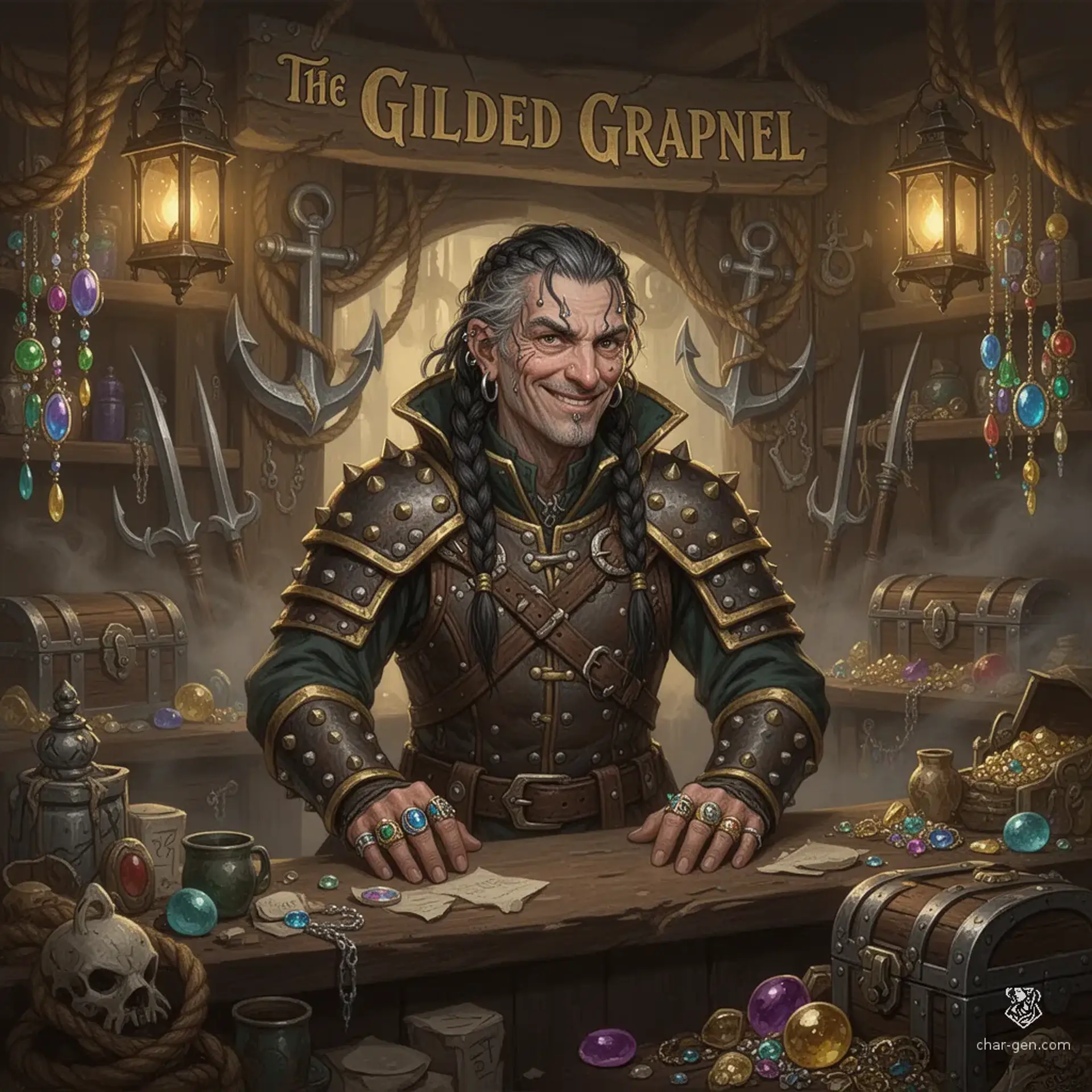The Gilded Grapnel - AI-generated fantasy Shop