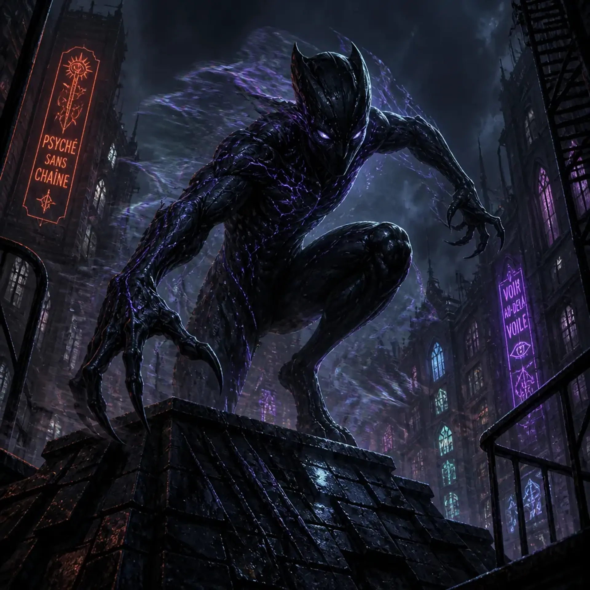 Nyxharrow, the Rift-Prowler - AI-generated fantasy Monster