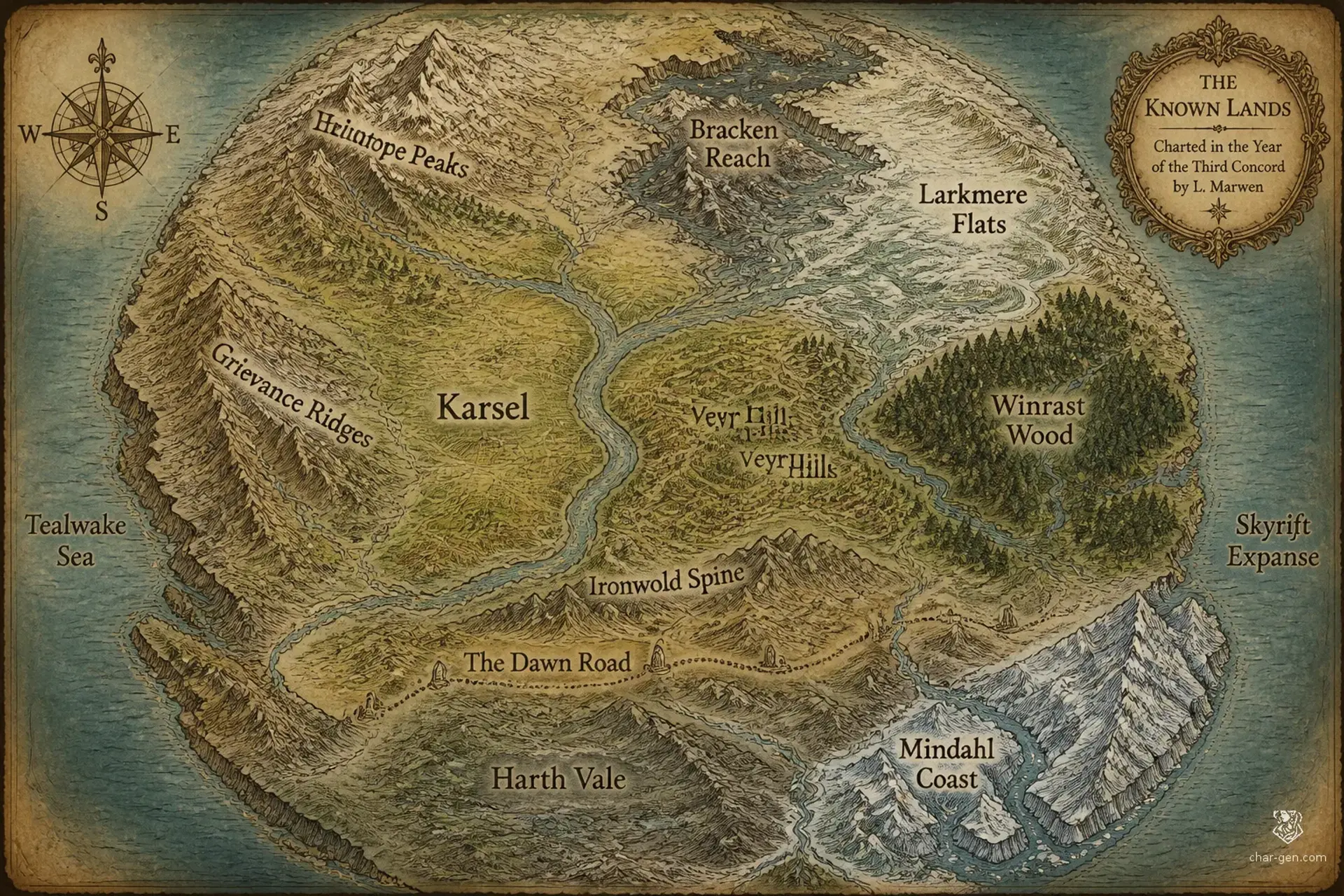 Dawnmark - AI-generated fantasy World