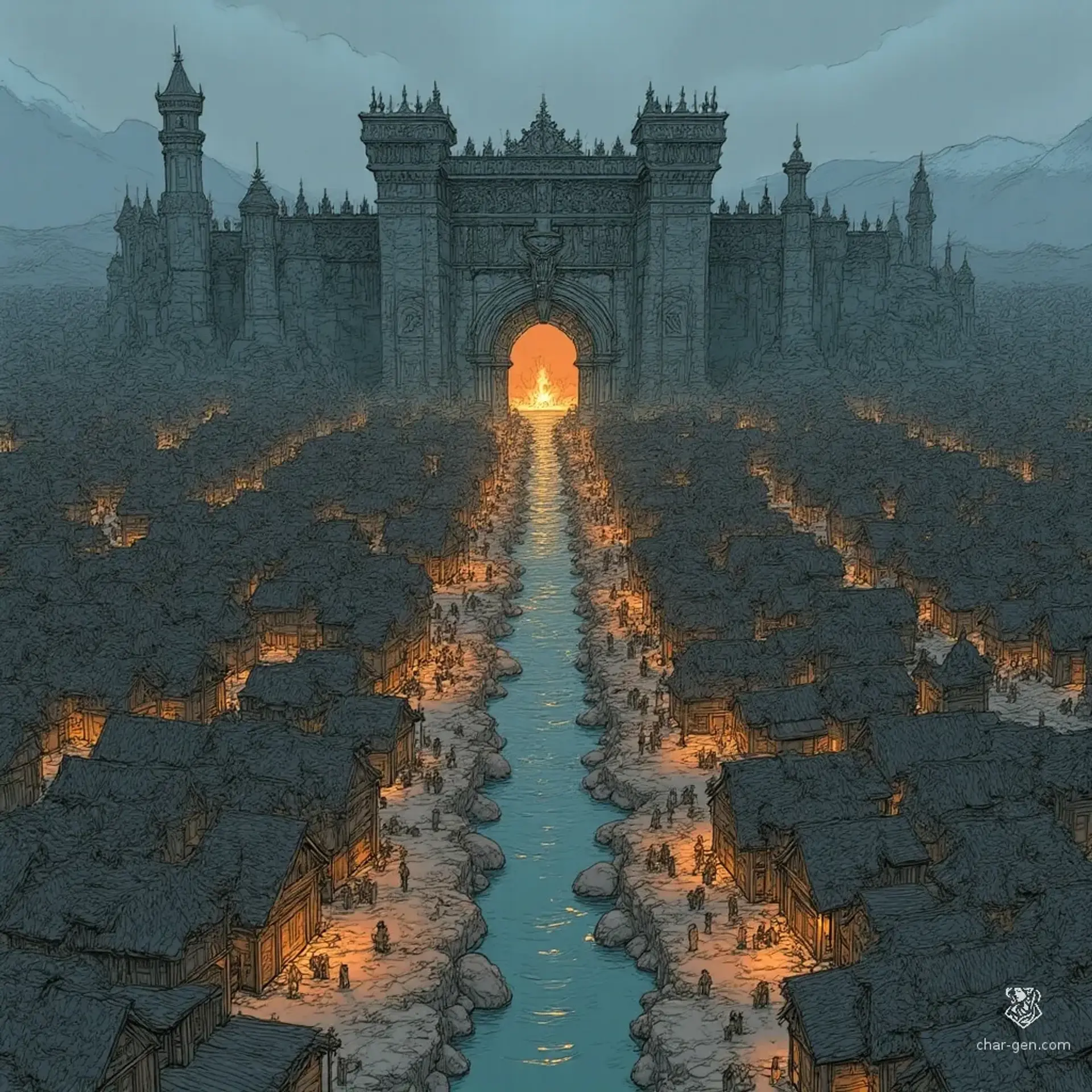 Khiz - AI-generated fantasy Settlement