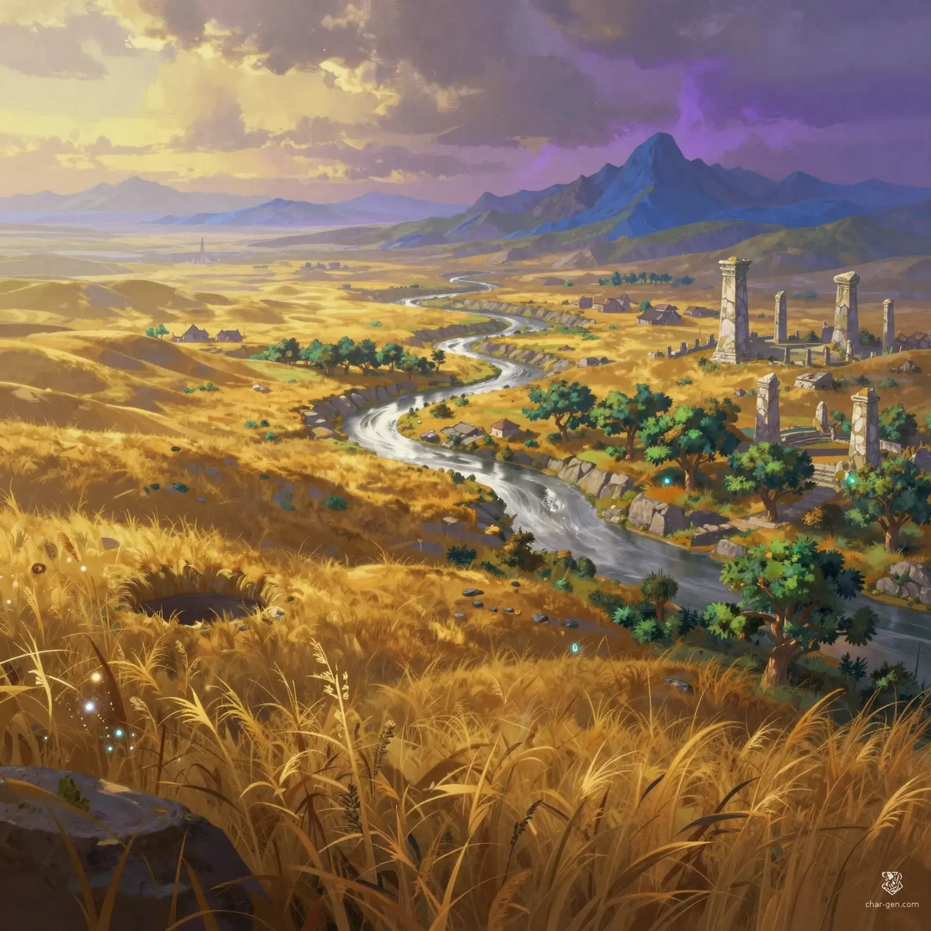 The Gilded Reach - AI-generated fantasy Region
