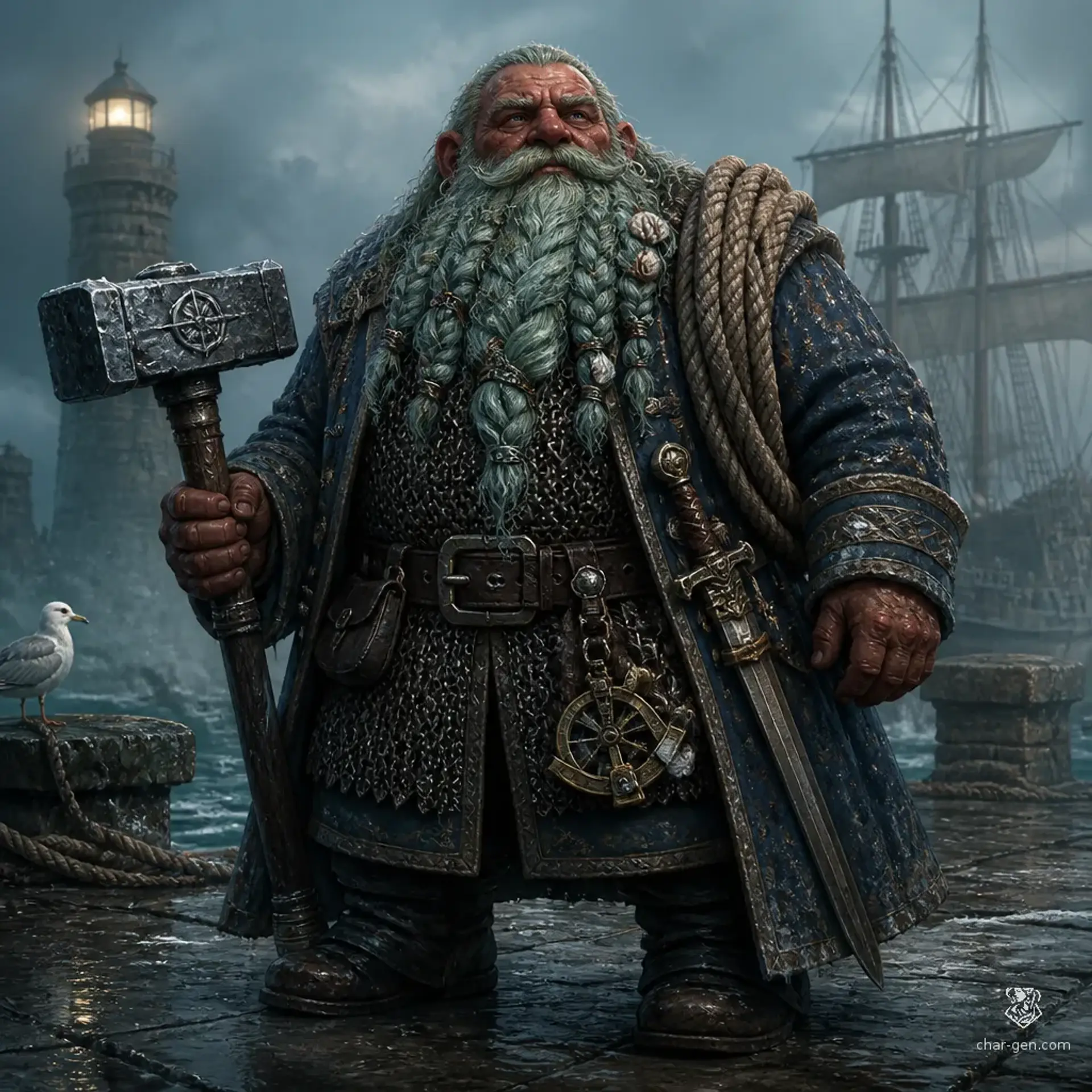 Kaelen Iron-Anchor - AI-generated fantasy Character