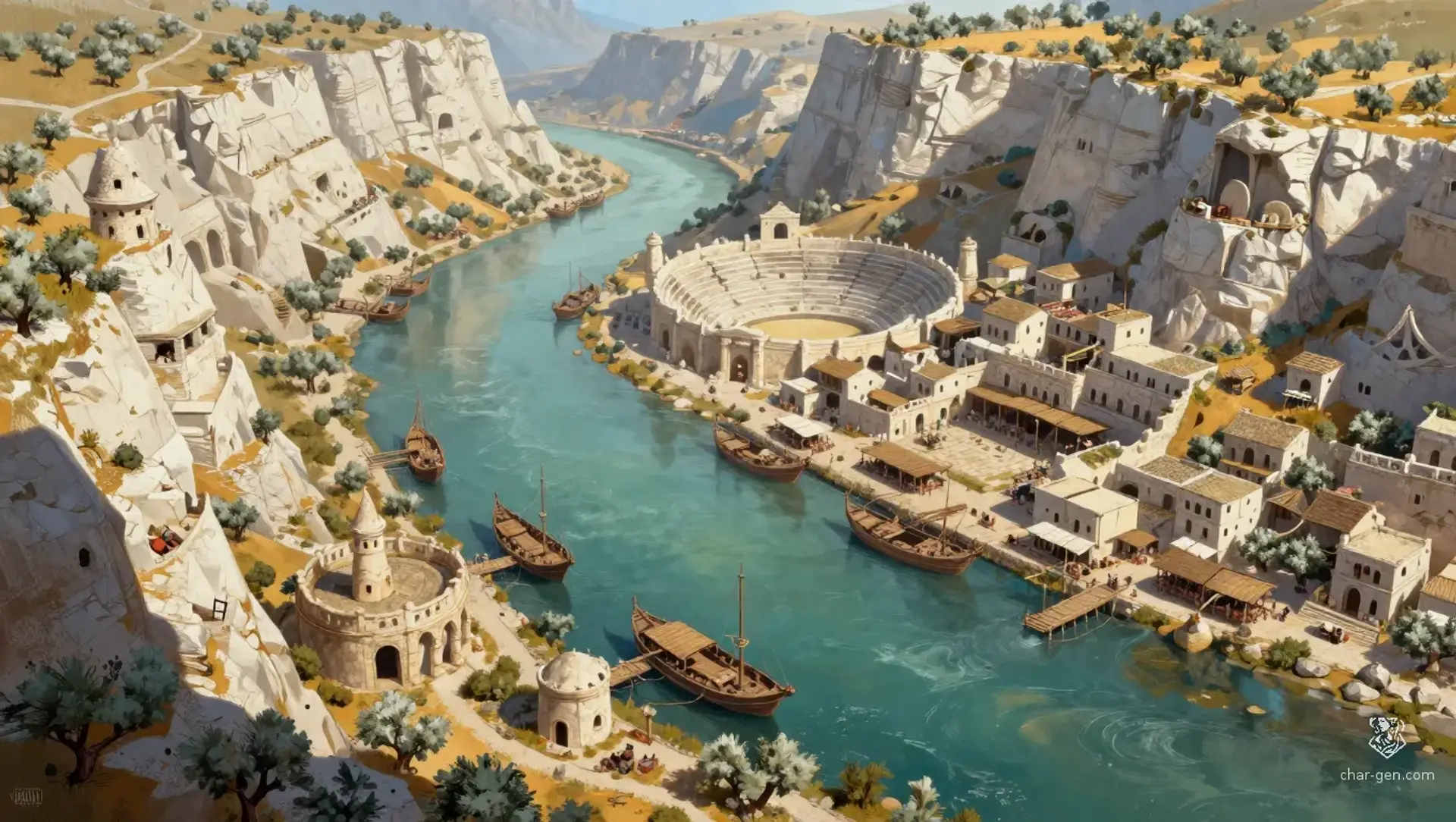 Olynthea - AI-generated fantasy Settlement