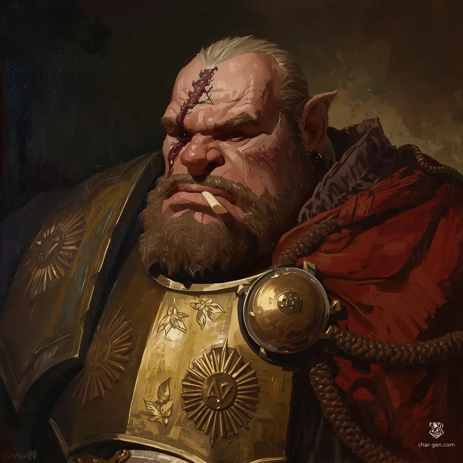 Captain Borislav The Boar Volkov - AI-generated fantasy NPC