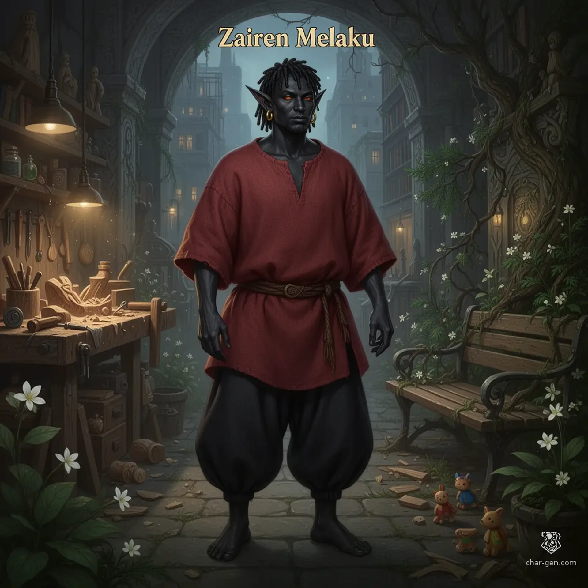 Zairen Melaku - AI-generated fantasy NPC