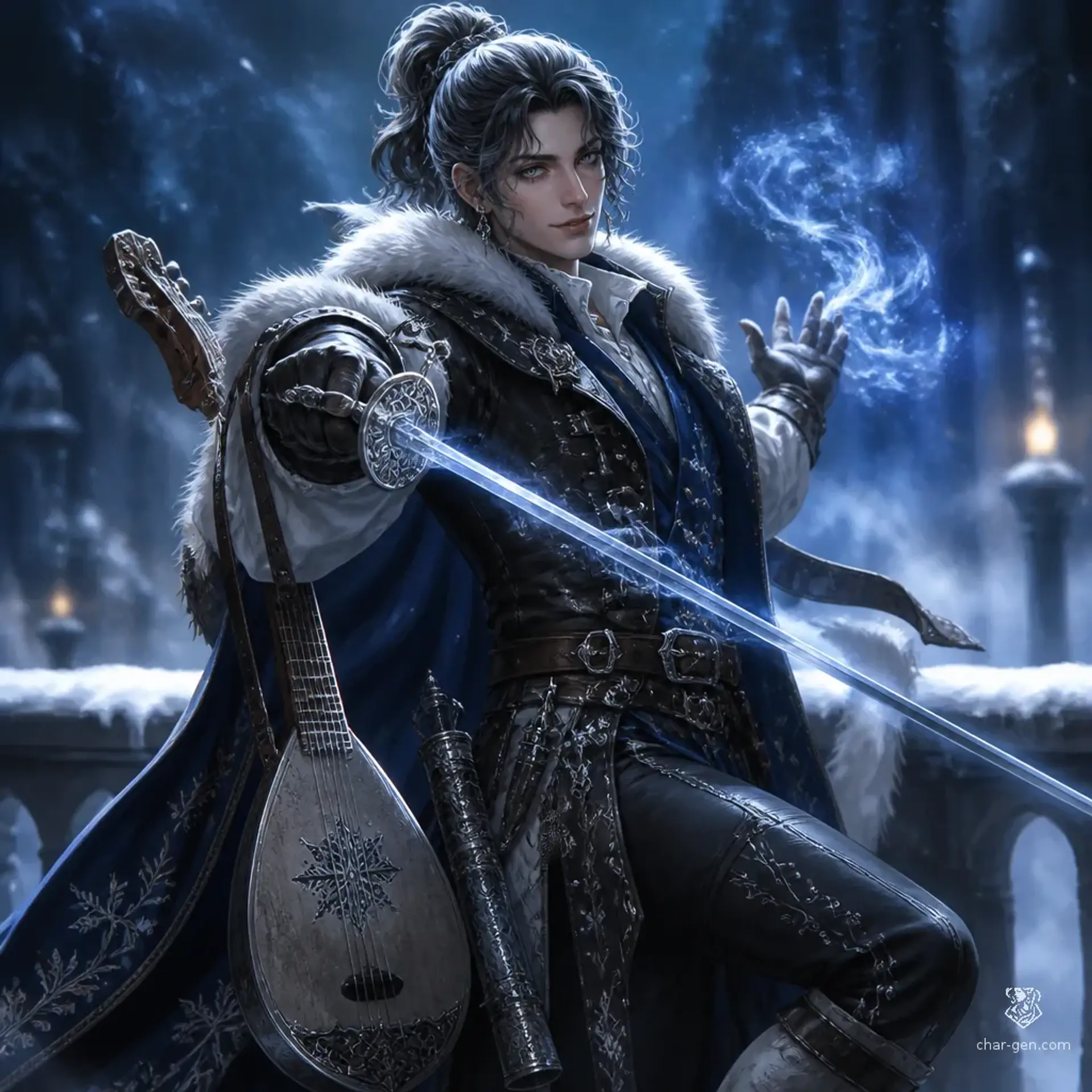 Vaelis Frostrefrain - AI-generated fantasy Character