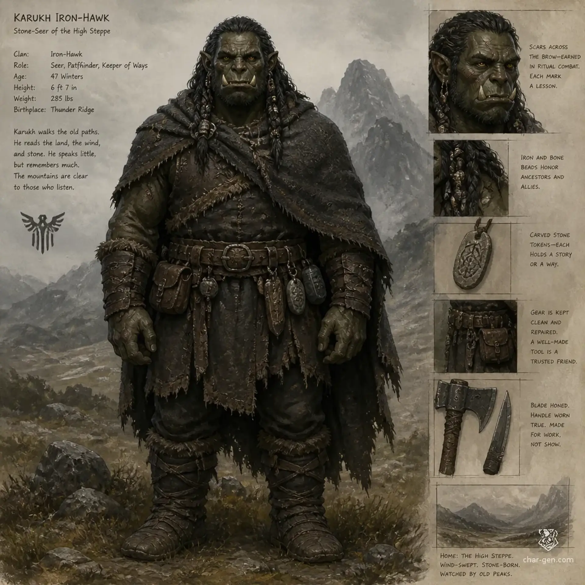 Vhal-Kerr Orc - AI-generated fantasy Species
