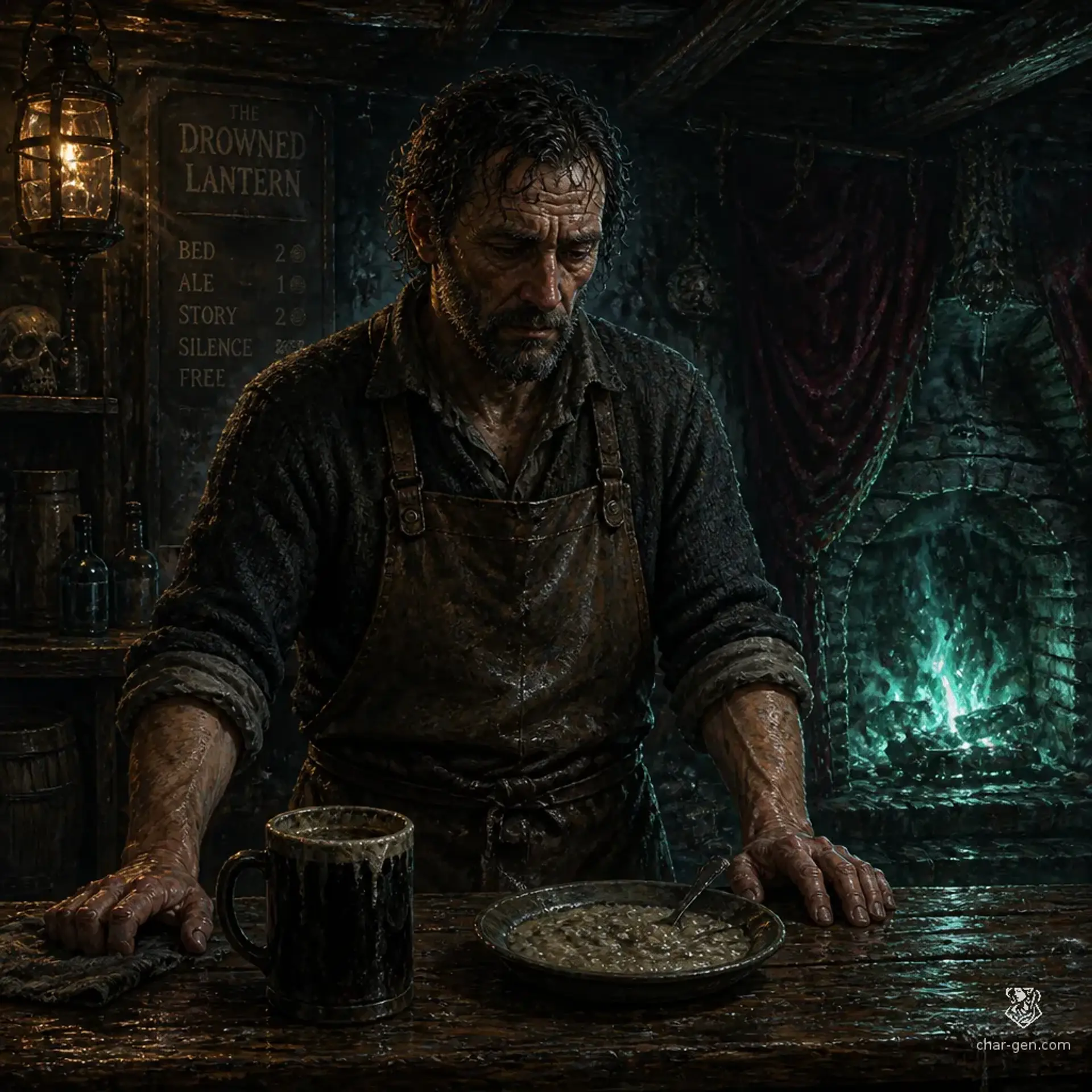The Drowned Man - AI-generated fantasy Tavern