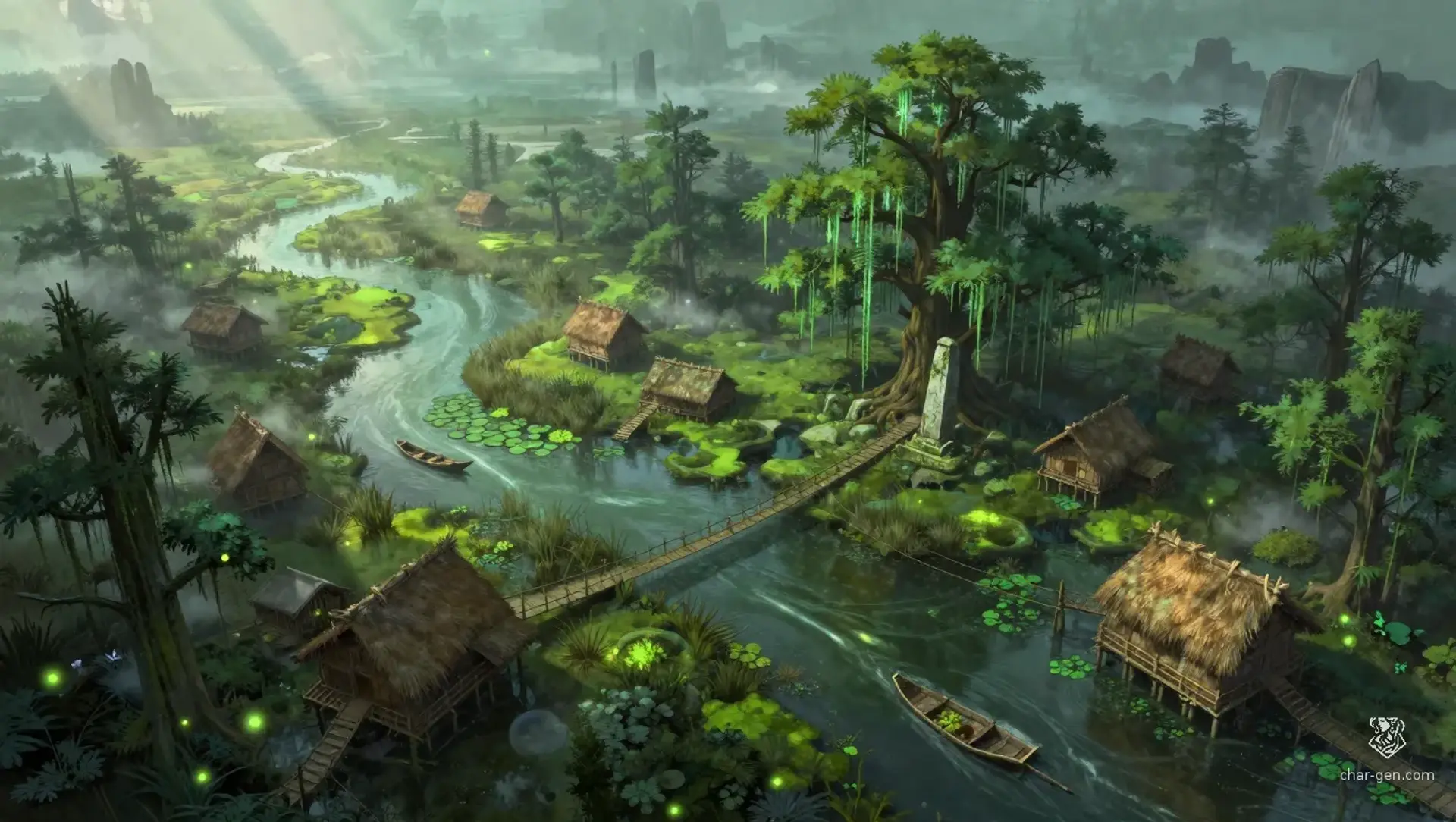 The Emerald Lowlands - AI-generated fantasy Region