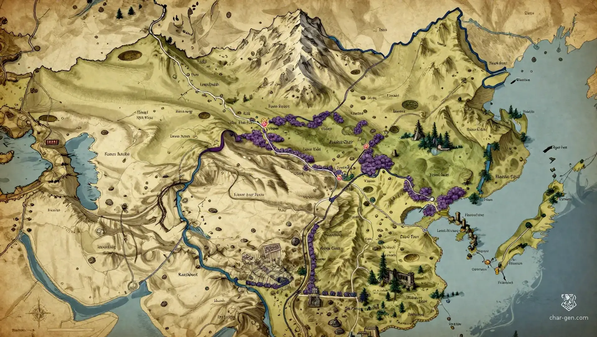 The March Stones - AI-generated fantasy Region