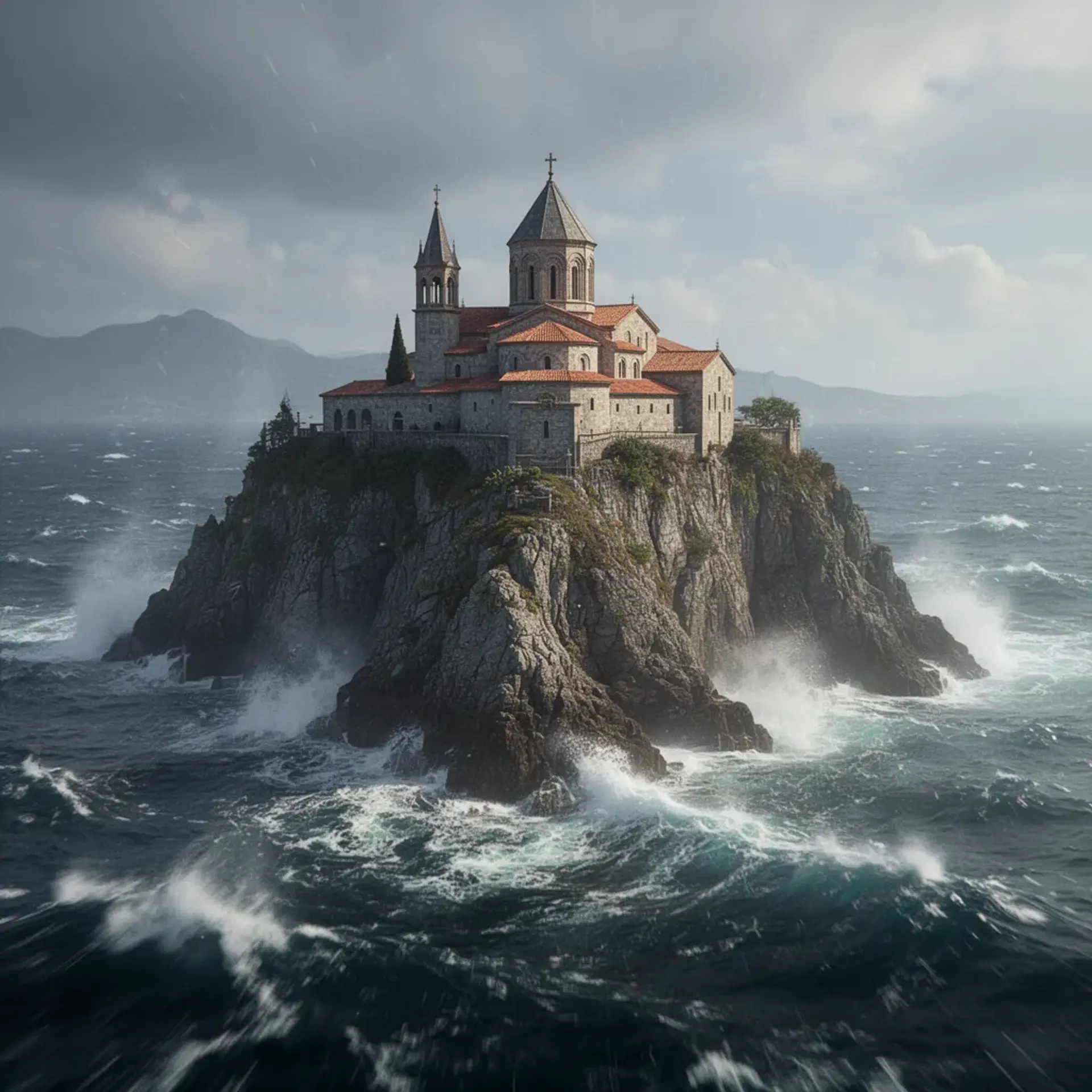 Monastery of Being - AI-generated fantasy Settlement