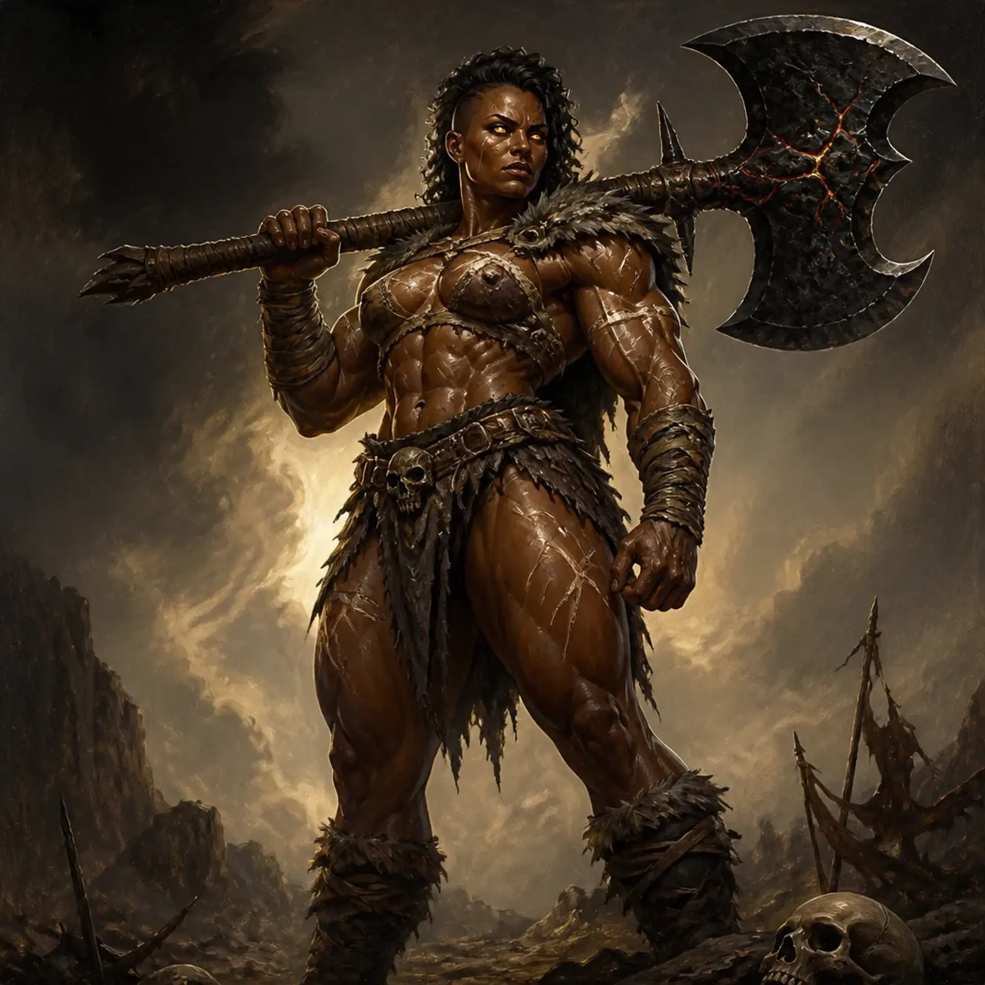 Kora the Unshackled - AI-generated fantasy Character