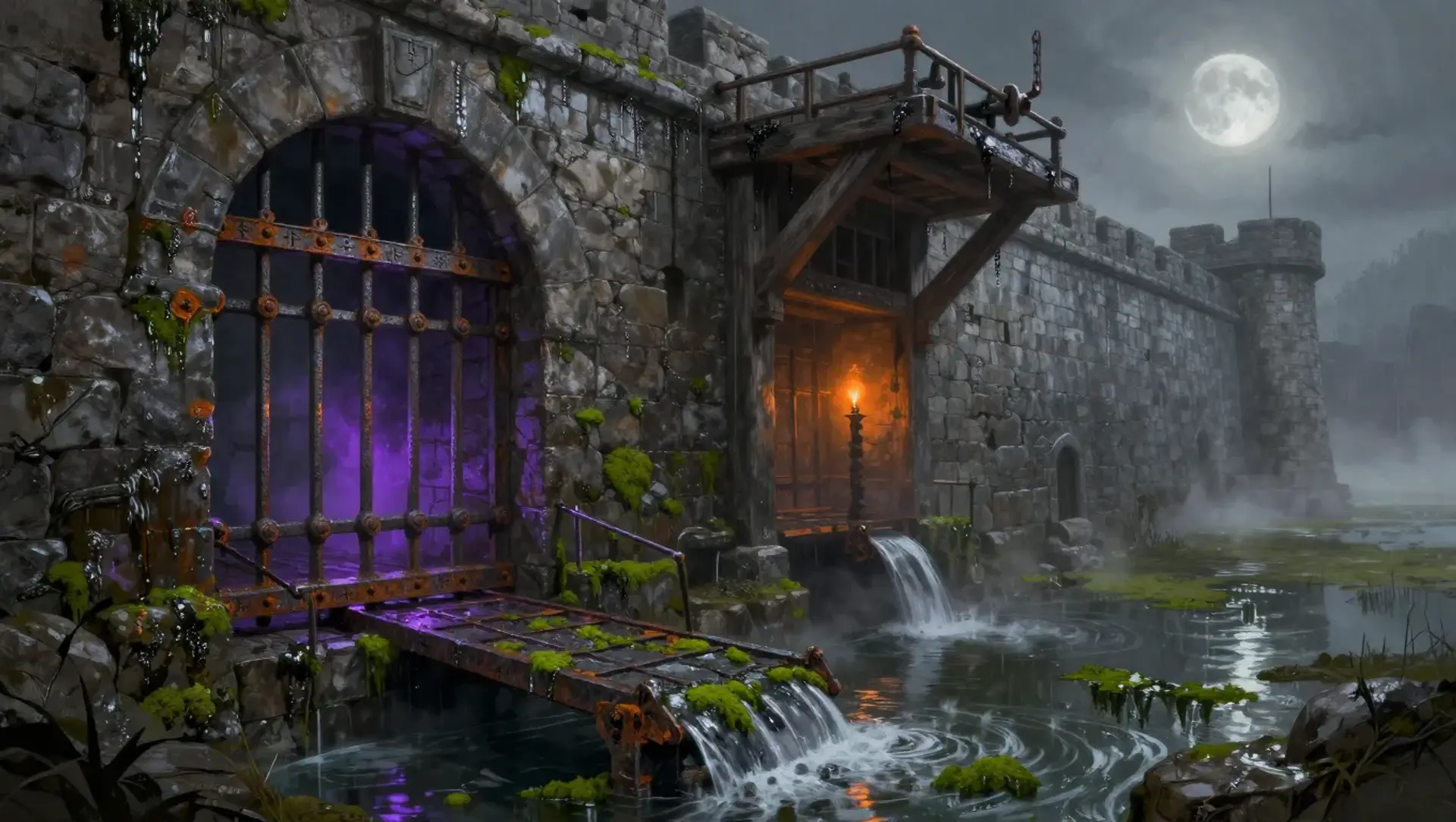 The Drowning Gate - AI-generated fantasy Building