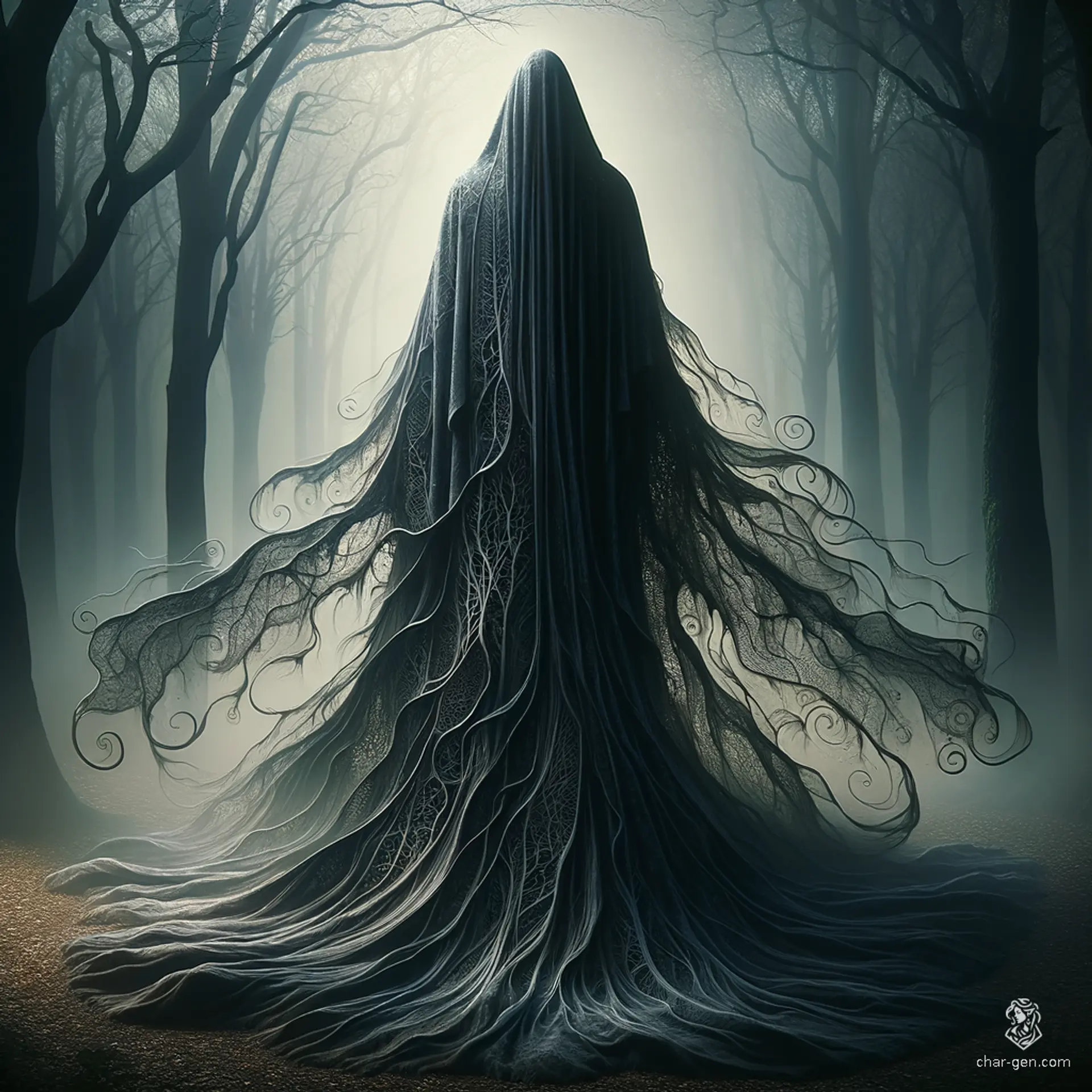 The Shadow Cloak shrouds the wearer in tendrils of darkness, allowing them to slip unseen through the world. Its ethereal fabric shields eyes from light, transforming the wearer into a wraith-like figure, with shadows cascading from them like a living veil. Perfect for stealthy endeavors or evading unwanted attention.