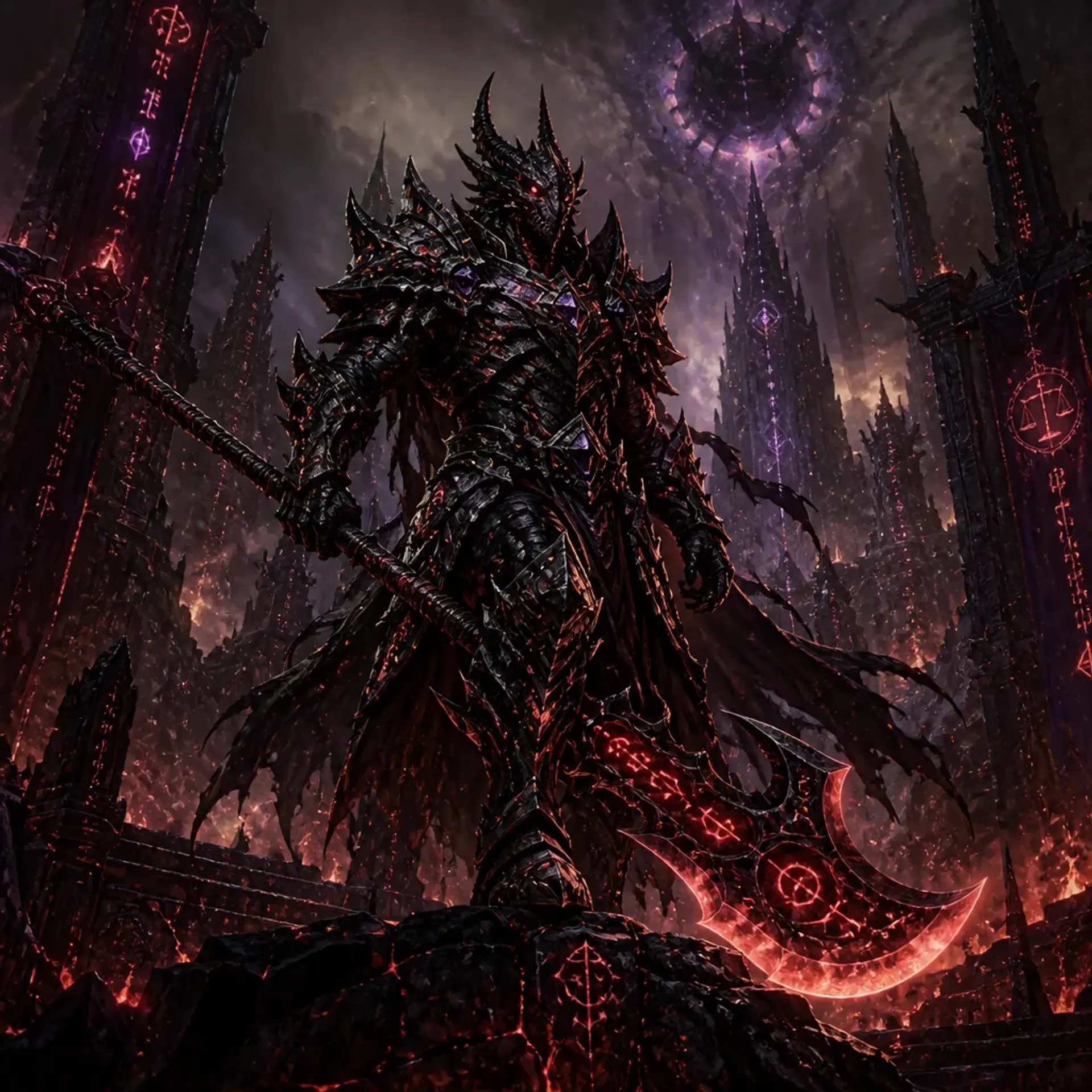 Azkhar, Warlord of the Obsidian Tribunal - AI-generated fantasy Monster