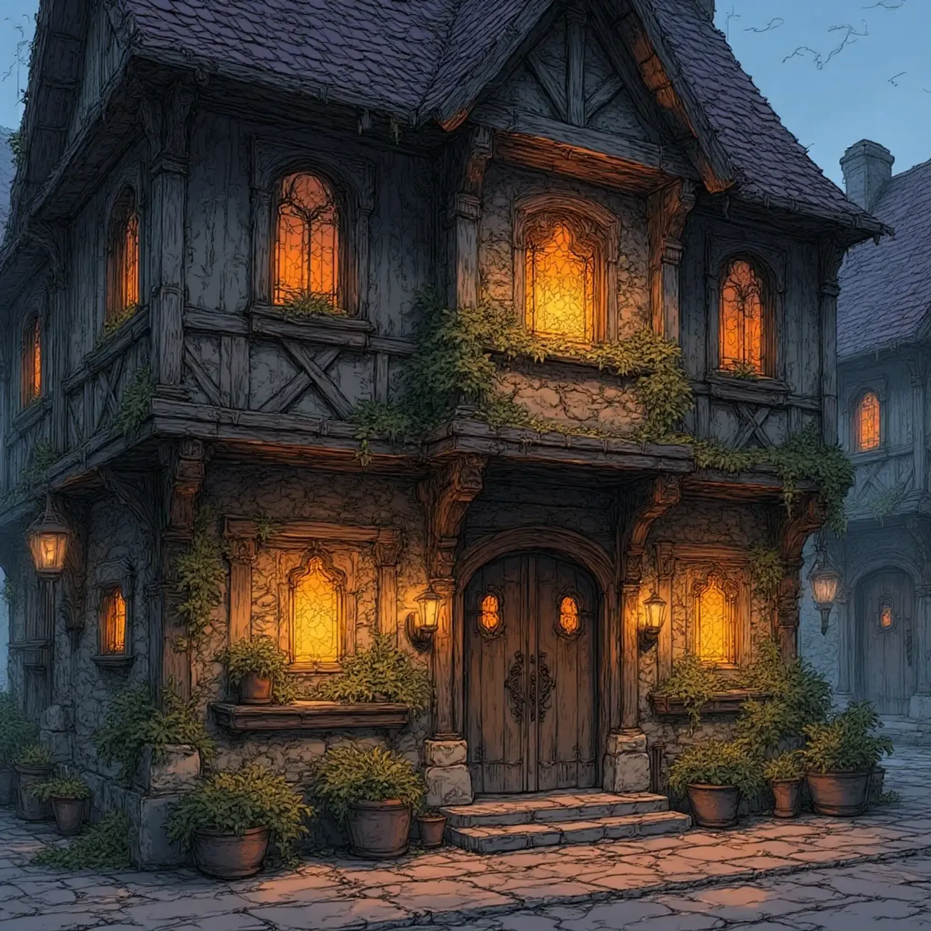 The Candle & Chalice - AI-generated fantasy Tavern