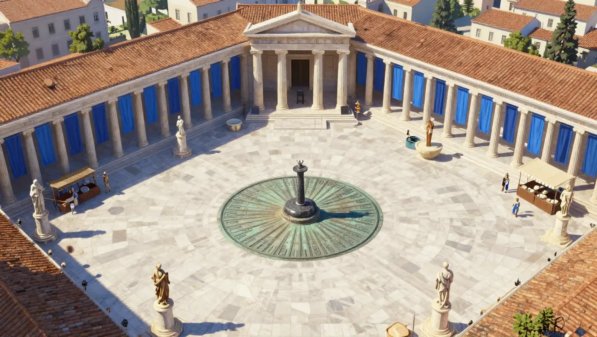 The Sunlit Plaza - AI-generated fantasy Building