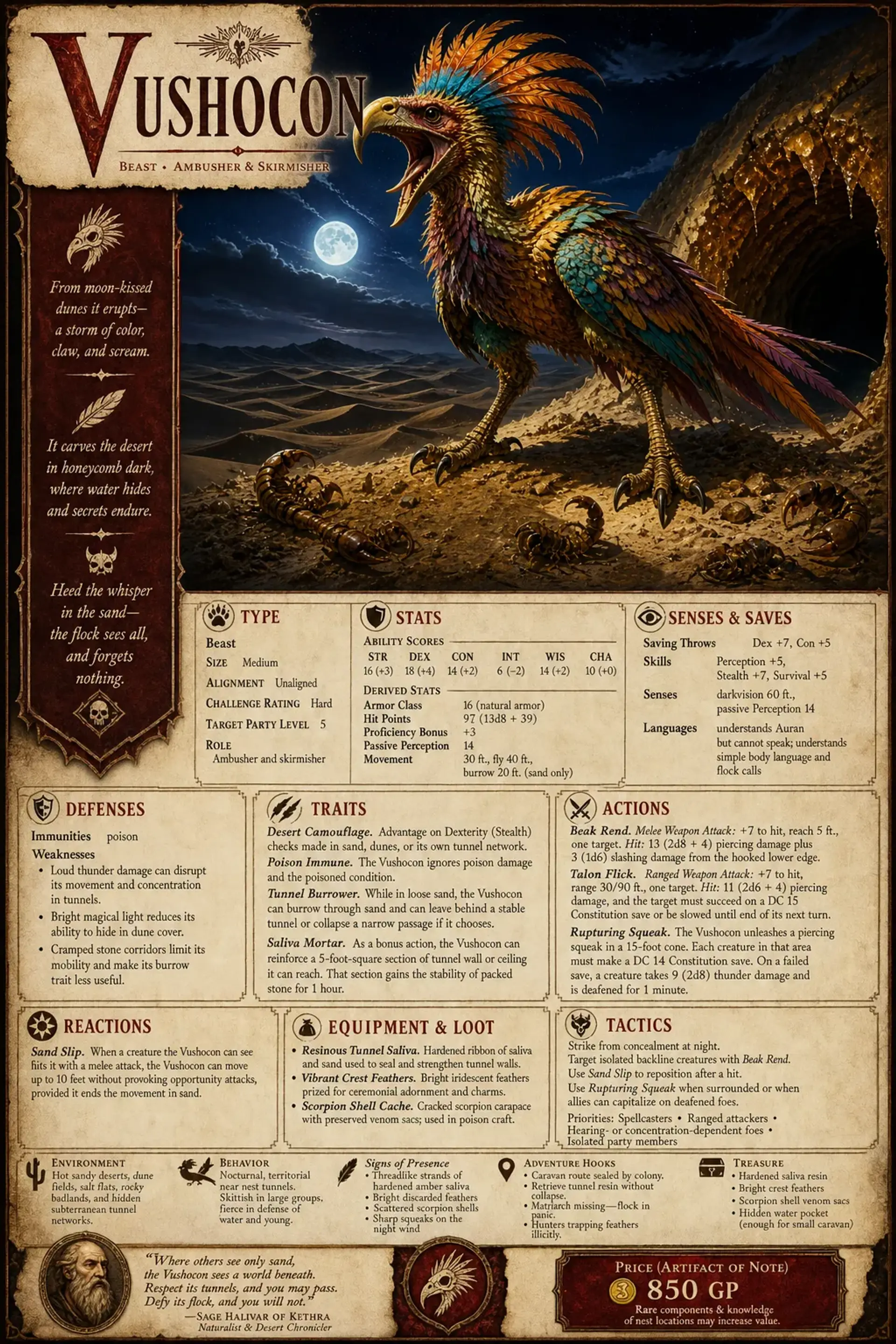 Vushocon - AI-generated fantasy Monster