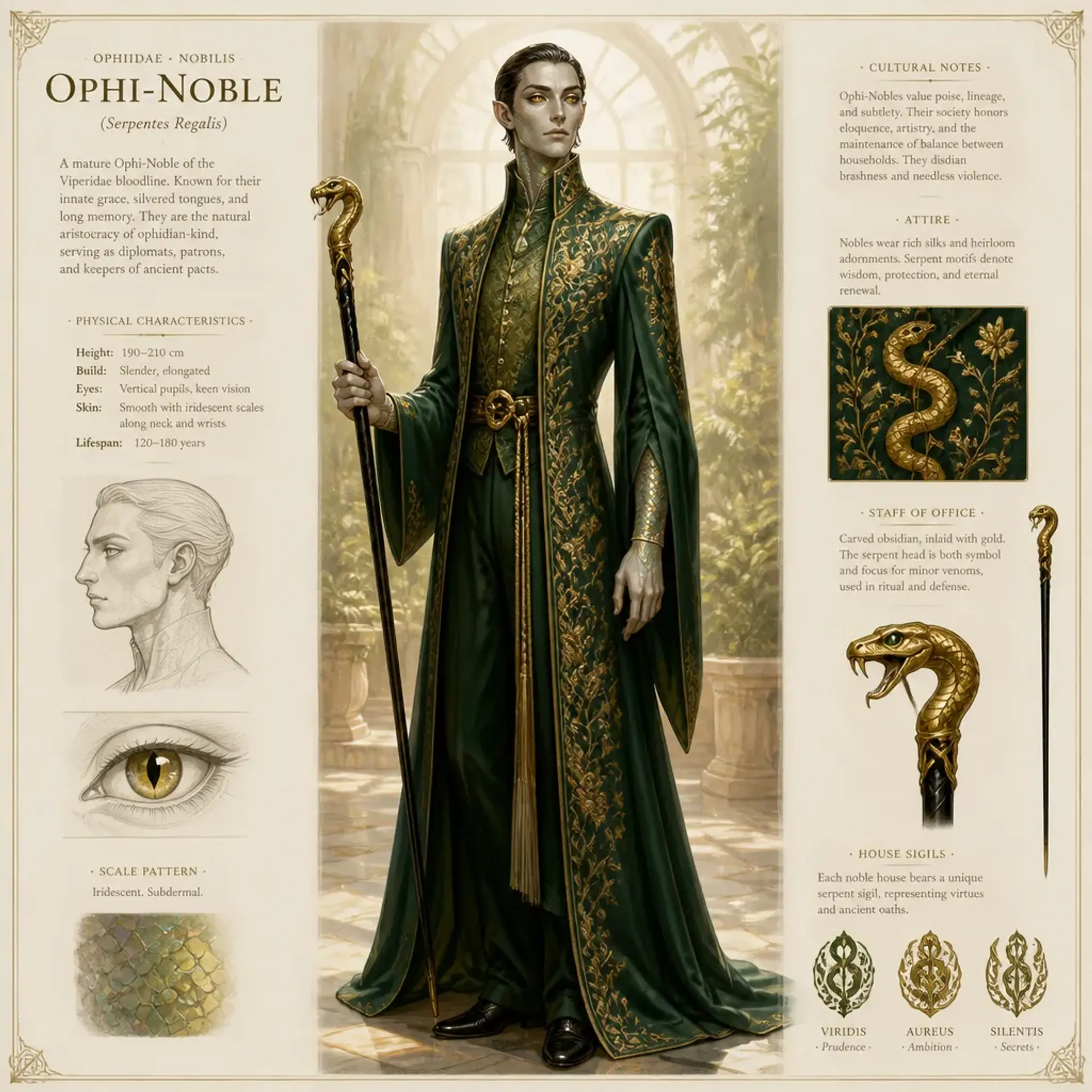 Ophidean - AI-generated fantasy Species