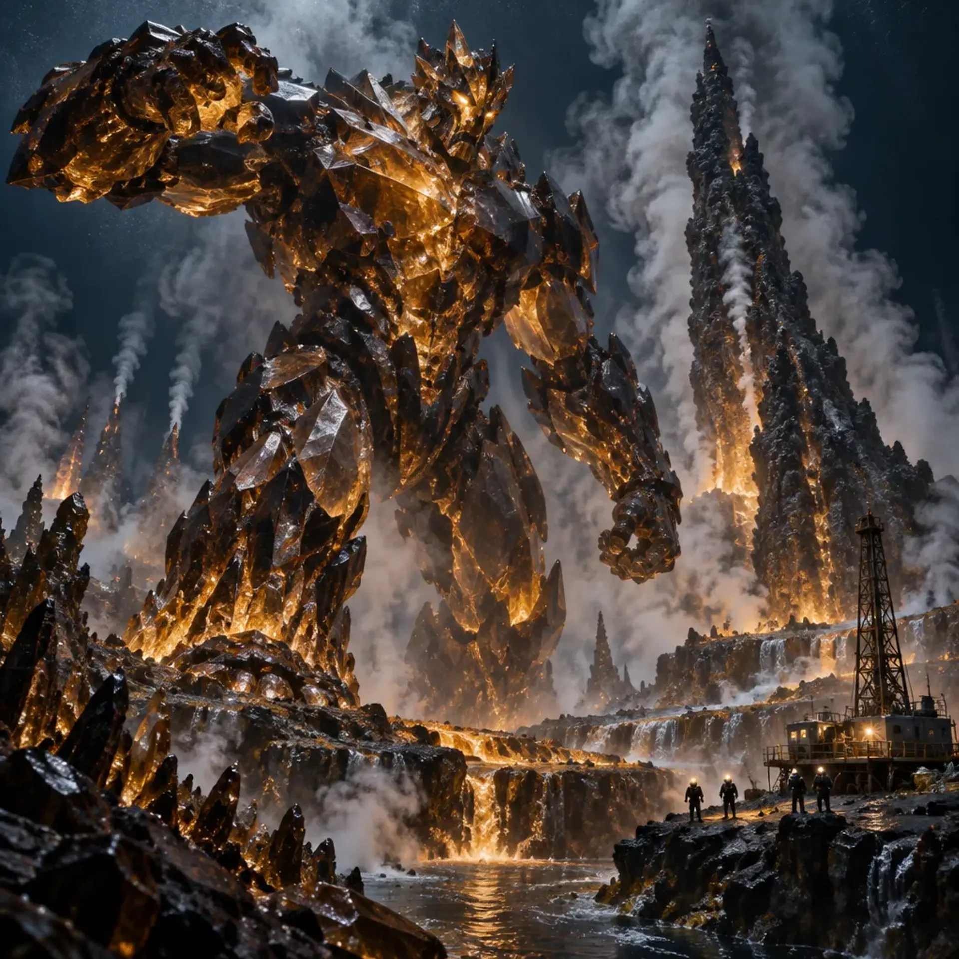 Vent-Glass Colossus - AI-generated fantasy Monster