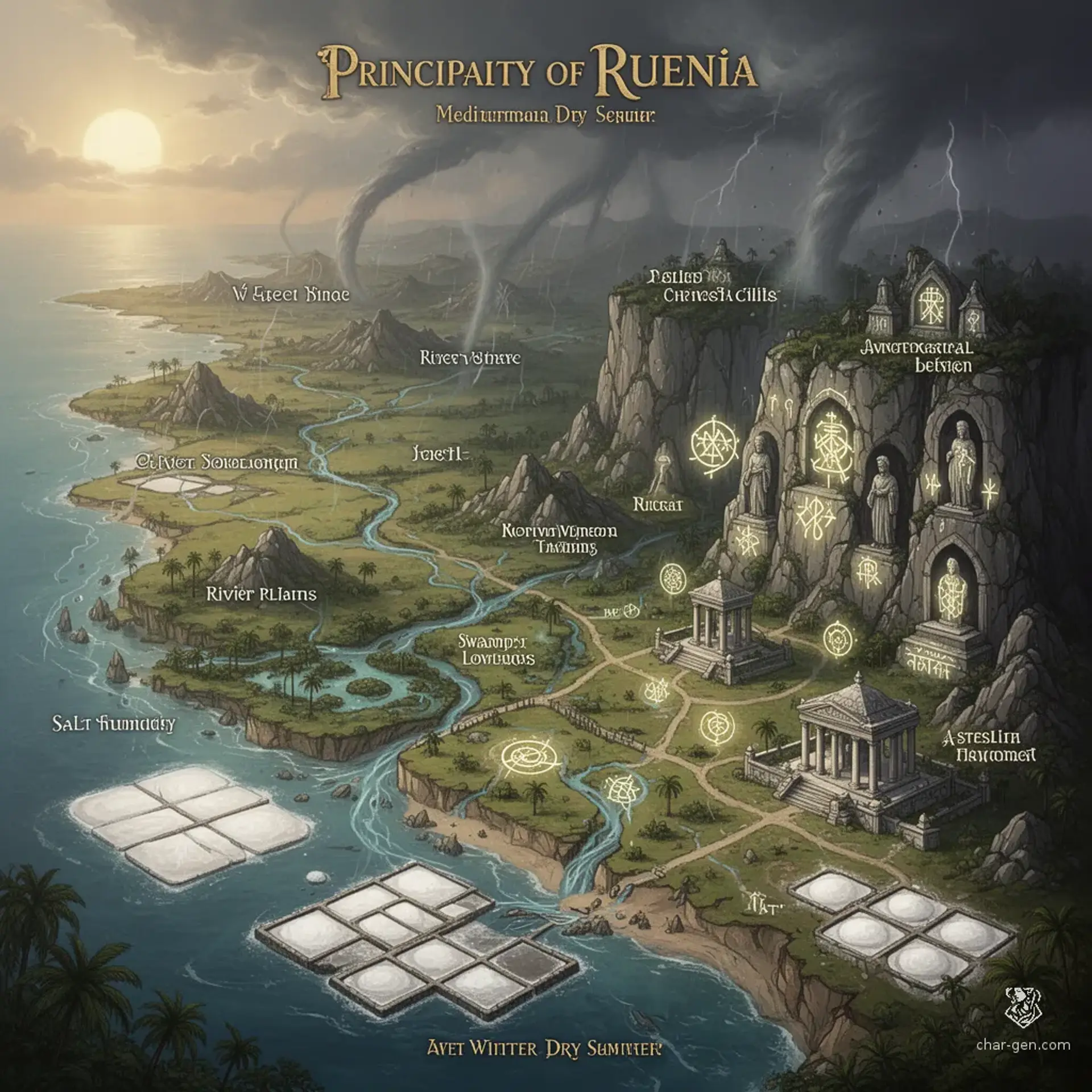 Principality of Ruenia - AI-generated fantasy Region