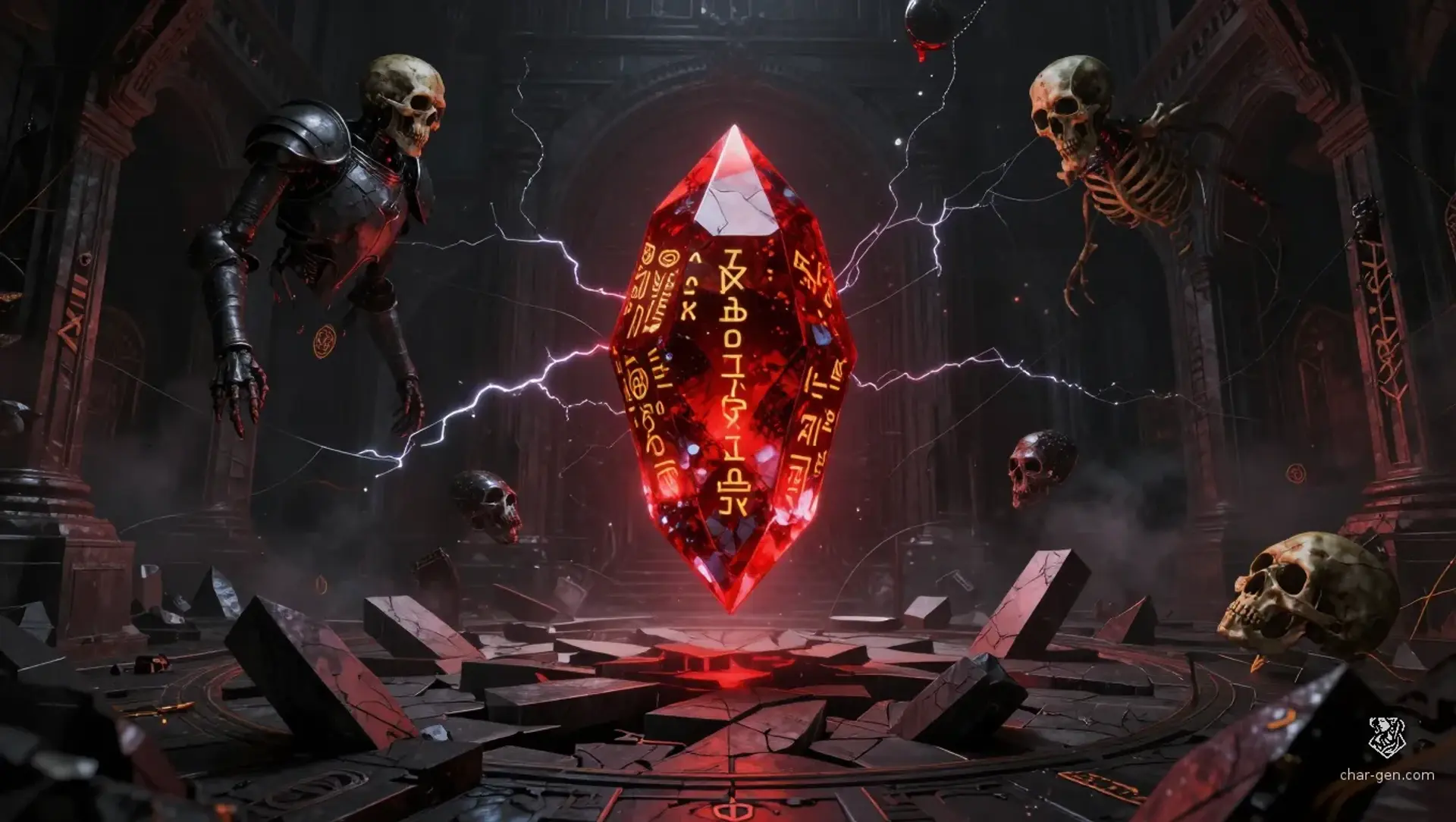 The Architect's Sanguine Core - AI-generated fantasy Hazard