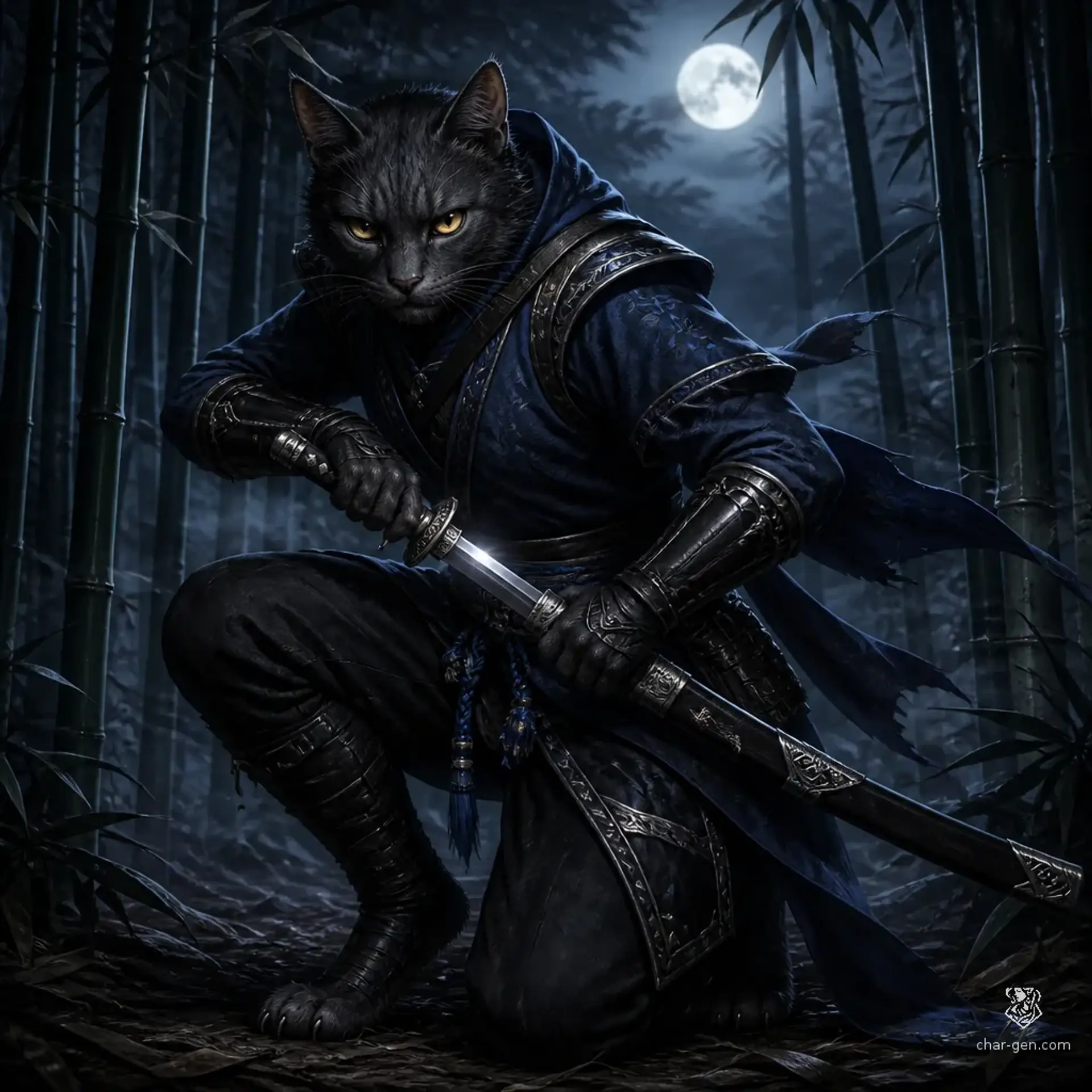 Kaito Silver-Sheath Vahn - AI-generated fantasy Character