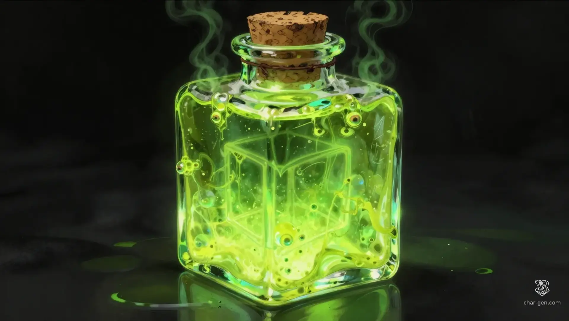 Bottled Gelatinous Culture - AI-generated fantasy Magic Item