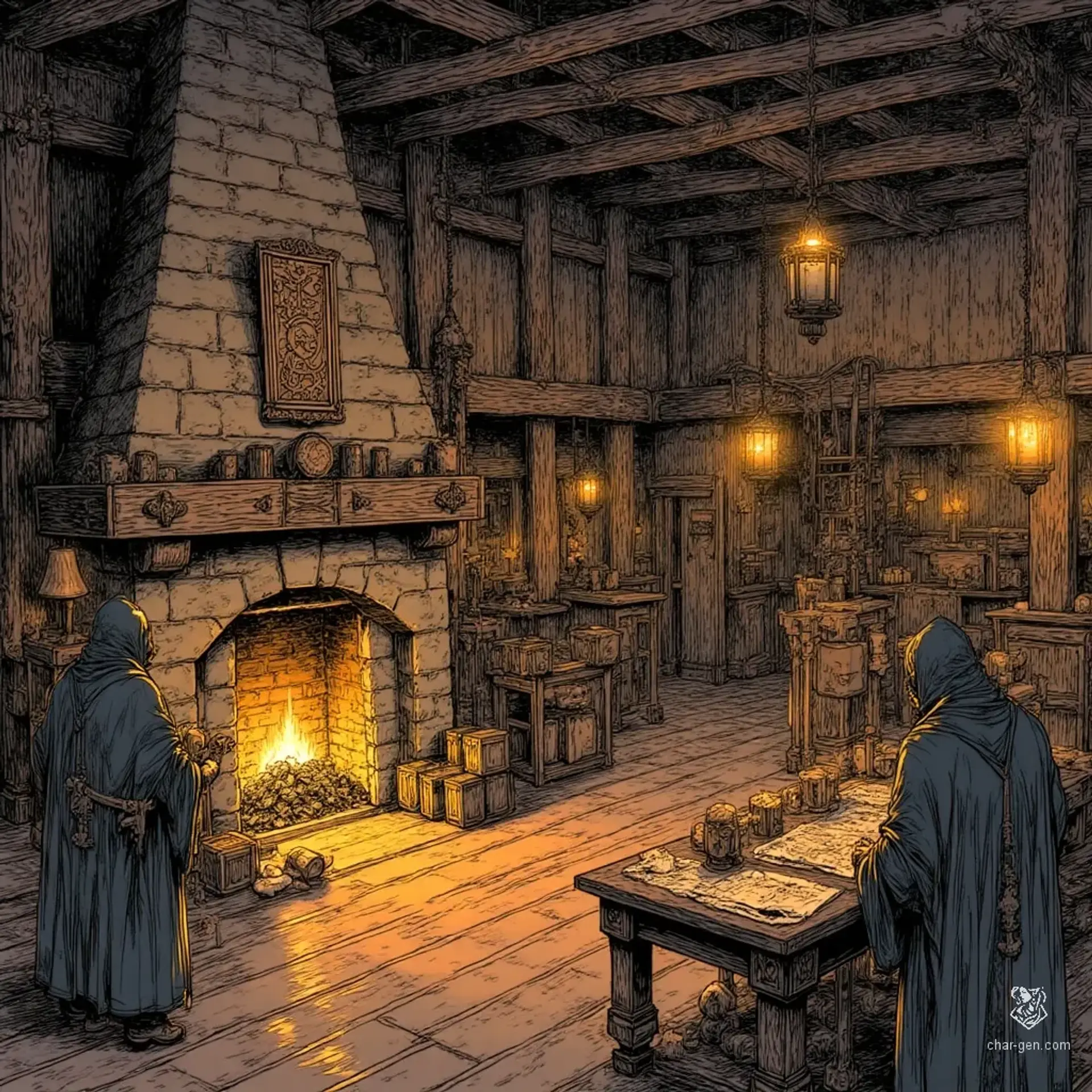 The Gilded Hearth Inn - AI-generated fantasy Tavern