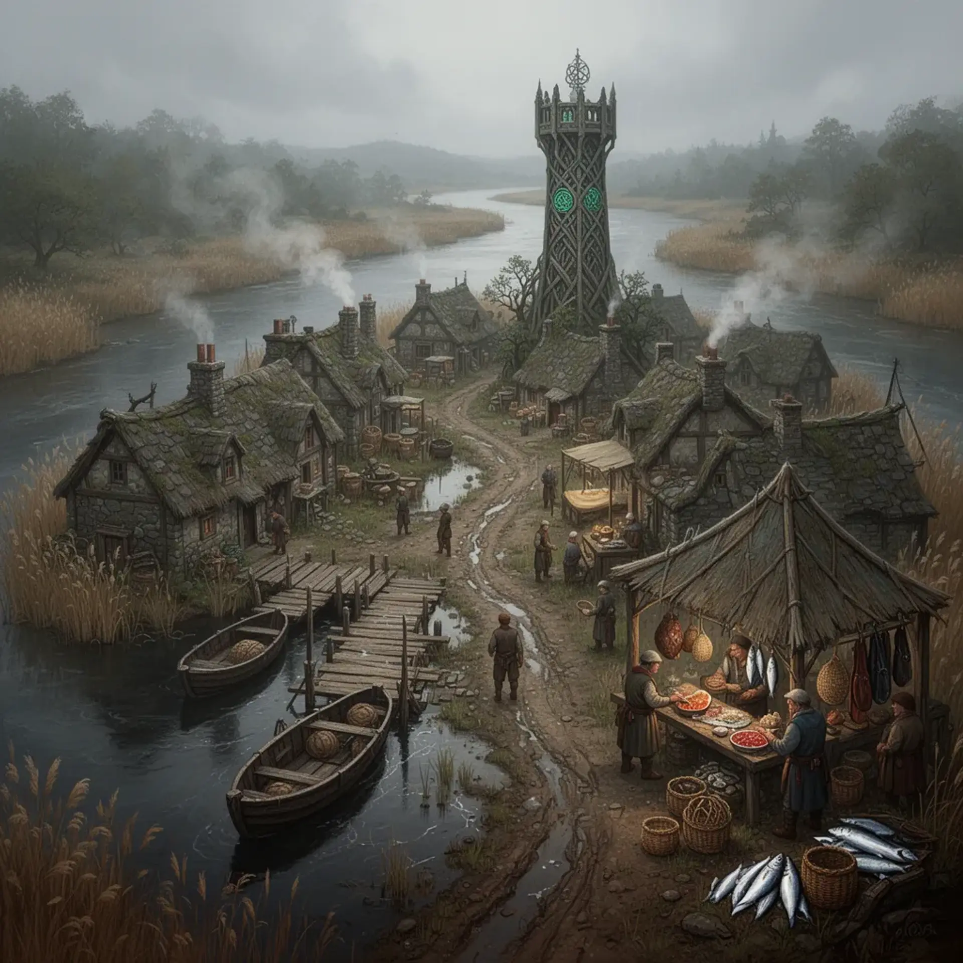 Far Shelton - AI-generated fantasy Settlement