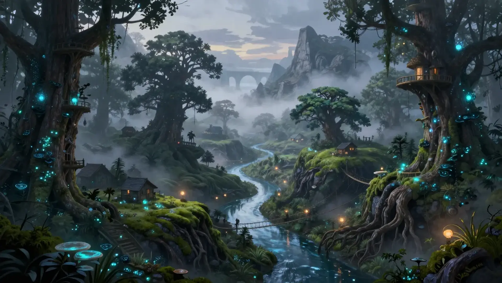 The Mistglade Reach - AI-generated fantasy Region