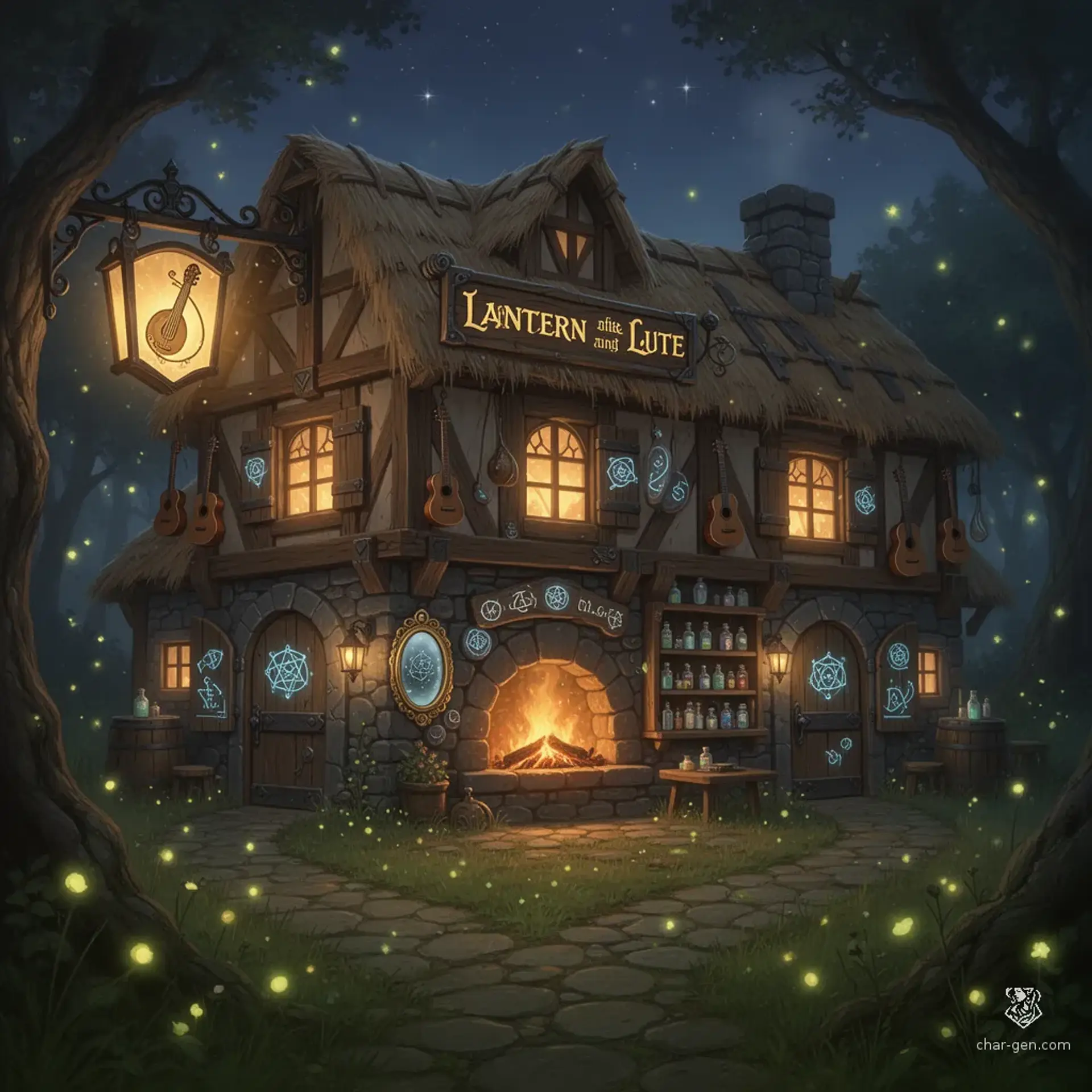 The Lantern and Lute - AI-generated fantasy Tavern