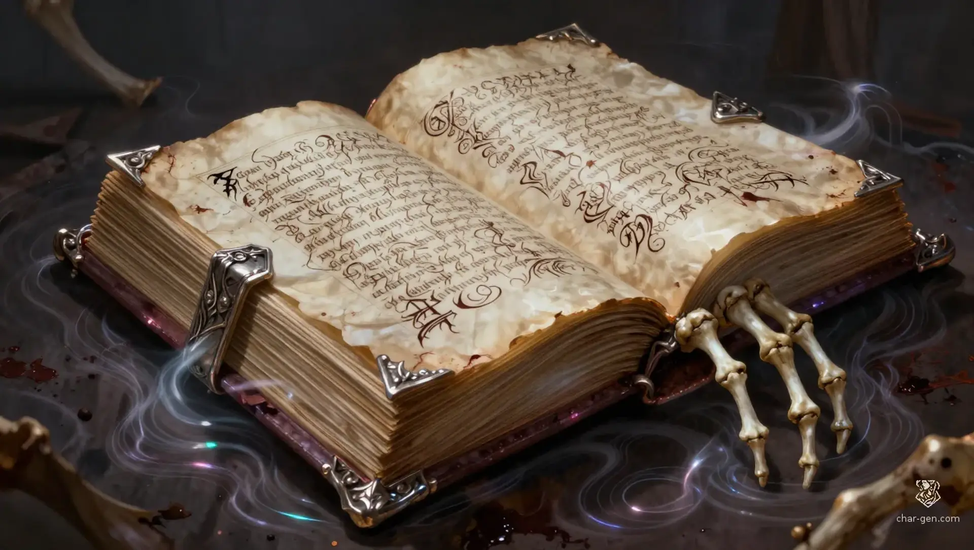 The Ossuary of the Silent Choir - AI-generated fantasy Spellbook