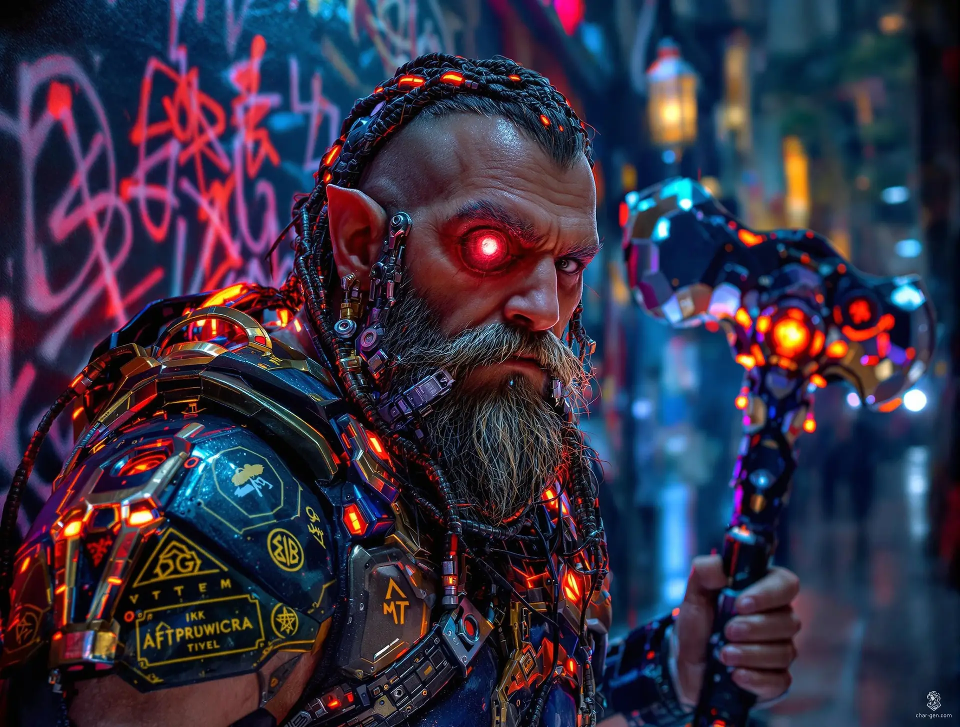 Dwarf Tech-Noir Art Challenge | Fantasy Art Competition | CharGen