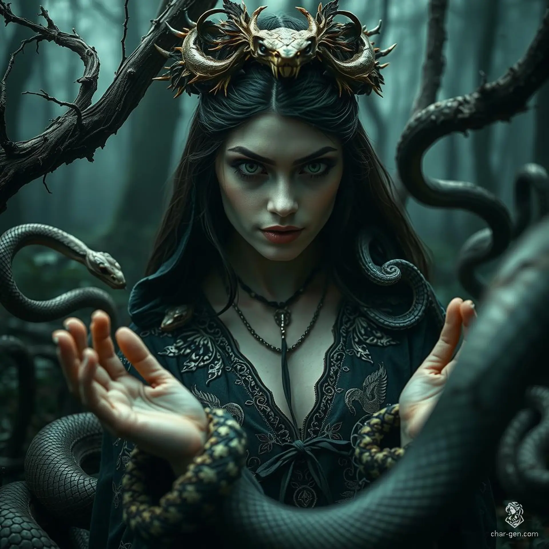 Elara, an enigmatic sorceress from the ancient, hidden city of Xyre, wields unparalleled arcane power. Cloaked in shadows and whispers, she commands the elements and sees through illusions, driven by a quest for forgotten knowledge.