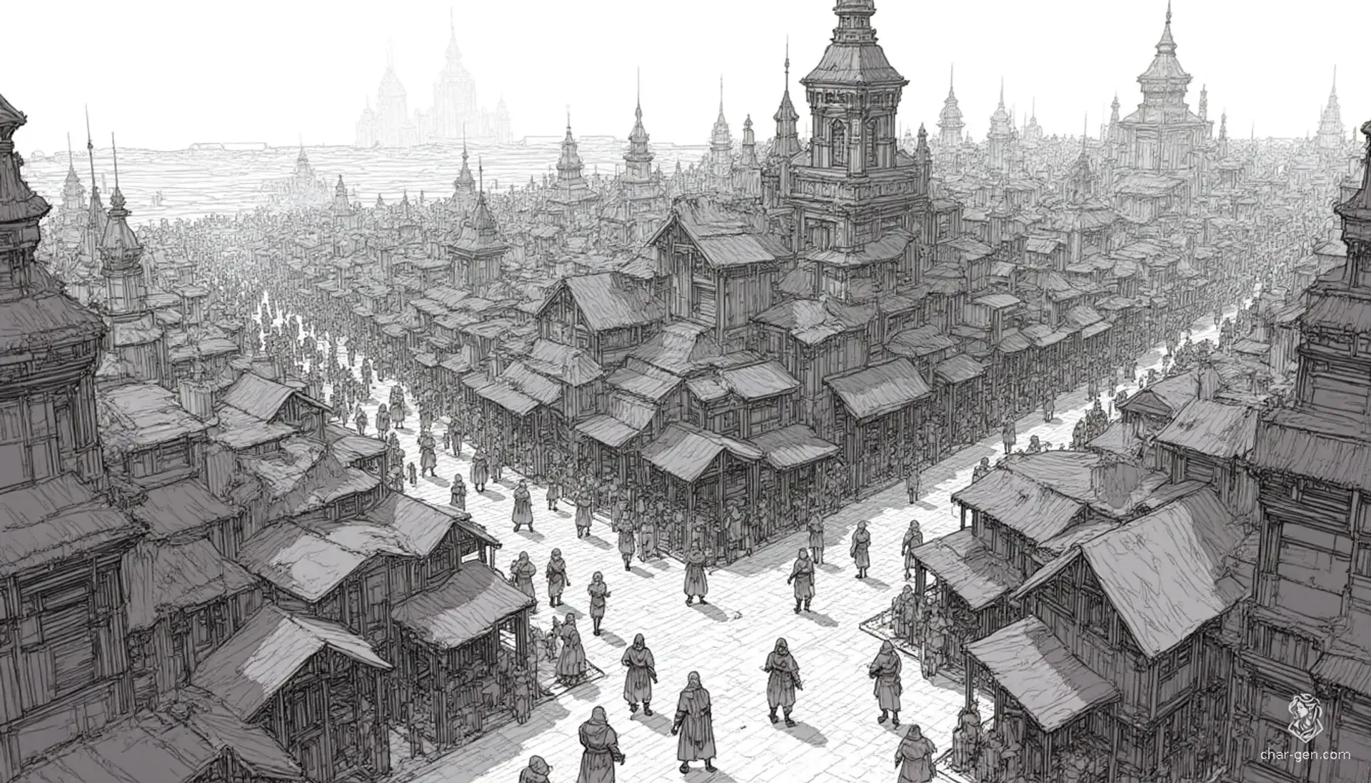 Thalorin Crossroads - AI-generated fantasy Settlement