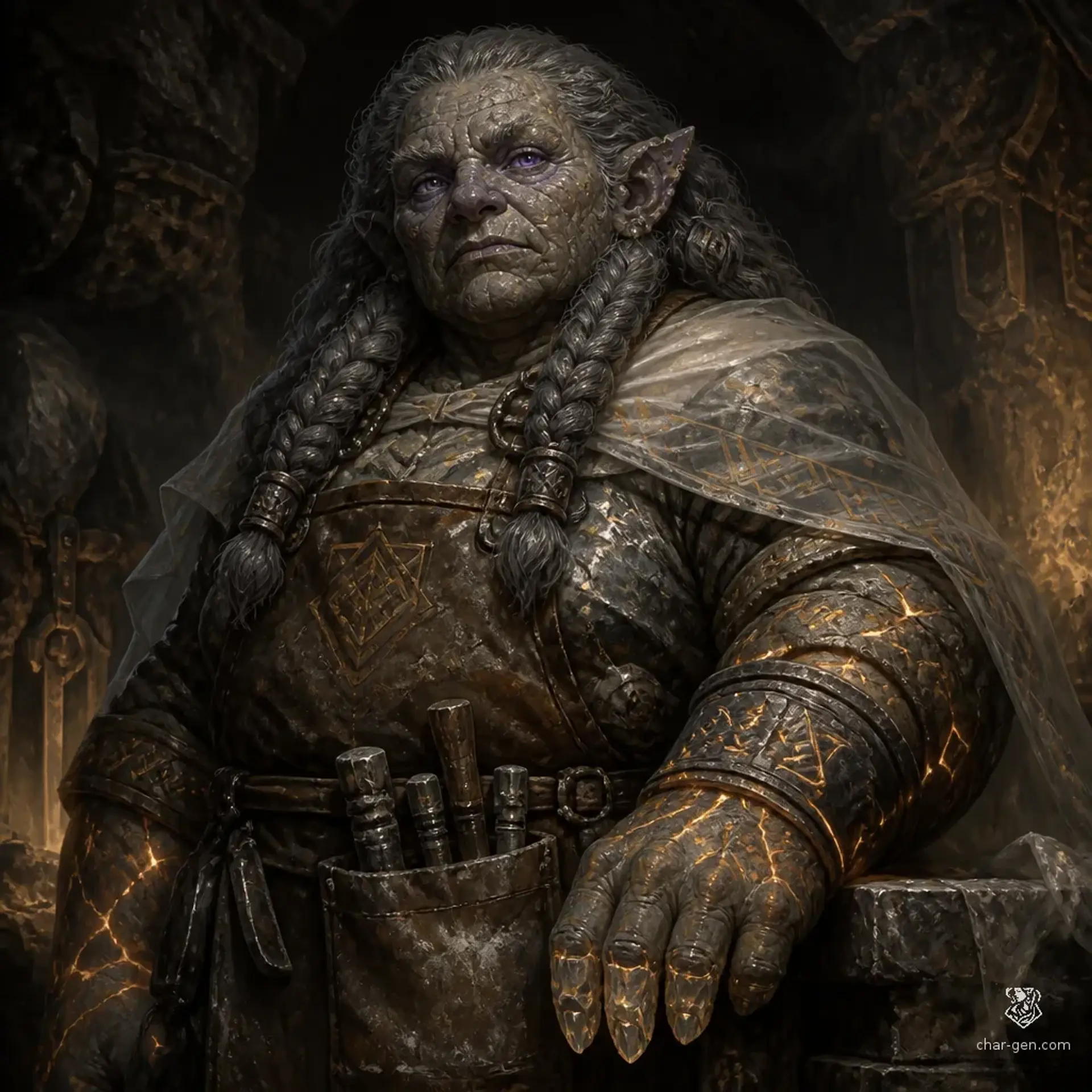 High-Mason Halgret Iron-Lung - AI-generated fantasy NPC