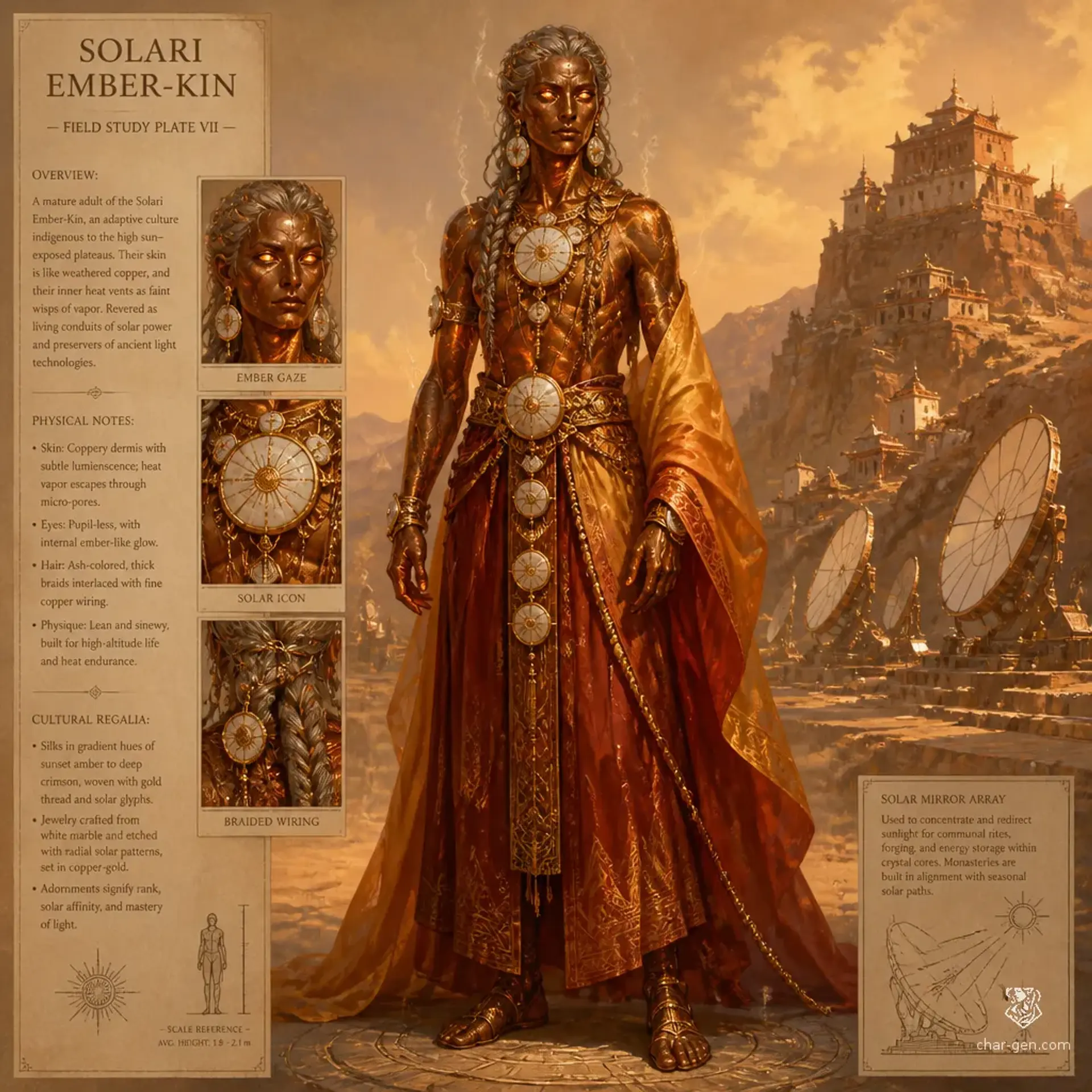 Solari Ember-Kin - AI-generated fantasy Species